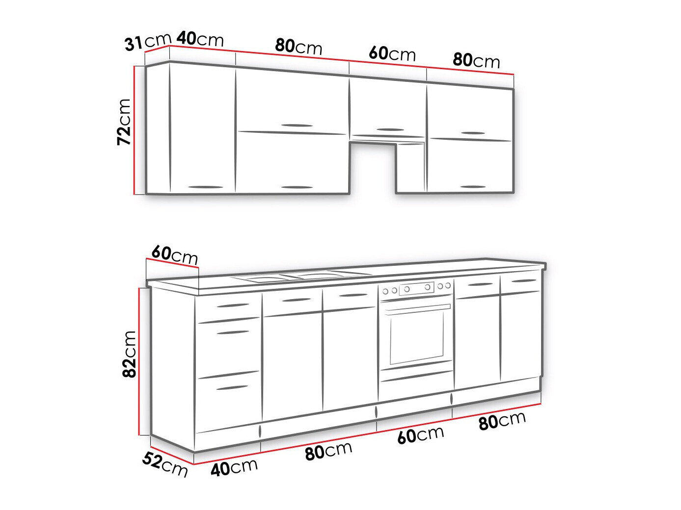 Modulkøkkensæt Wood Grey 135