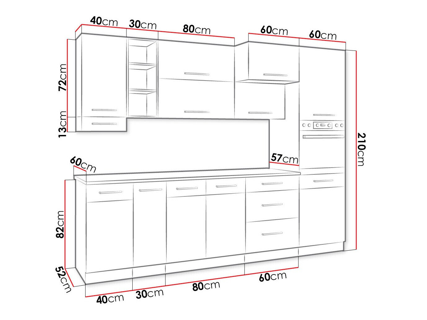 Modulkøkkensæt Wood Grey 136