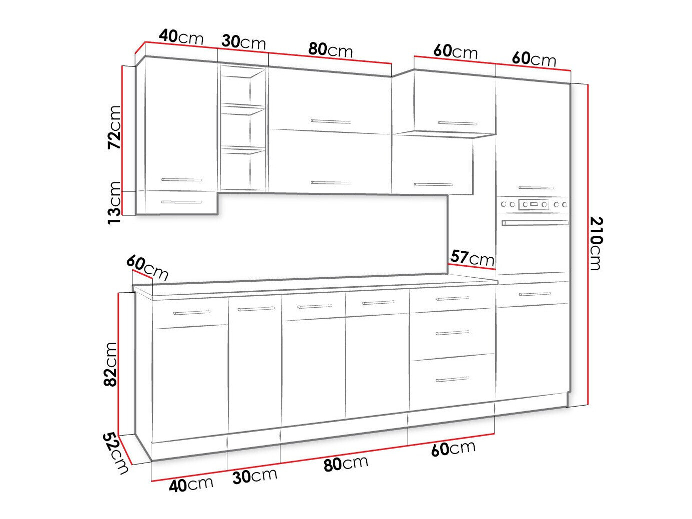 Modulkøkkensæt Wood Grey 136