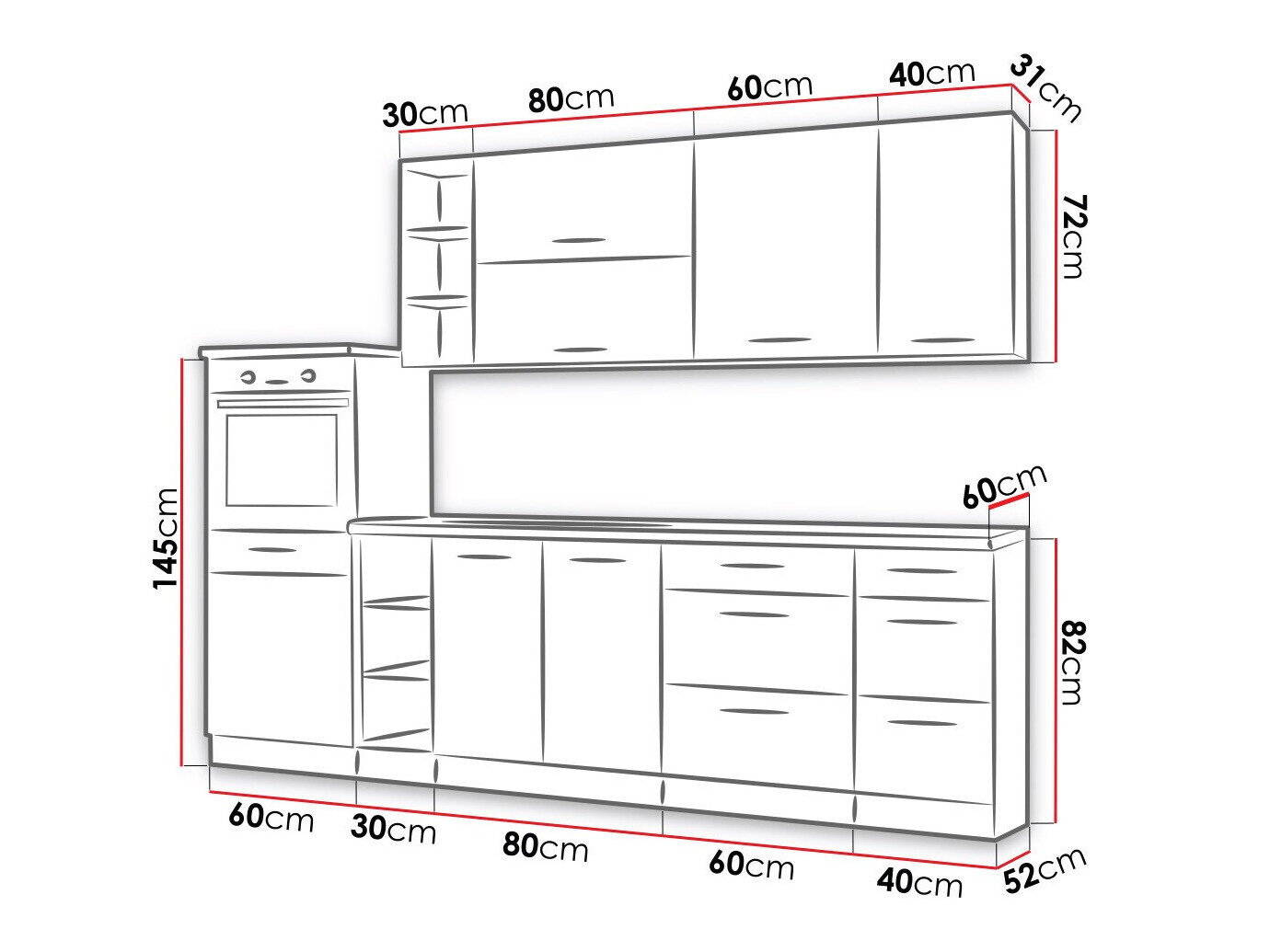 Modulkøkkensæt Wood Grey 137