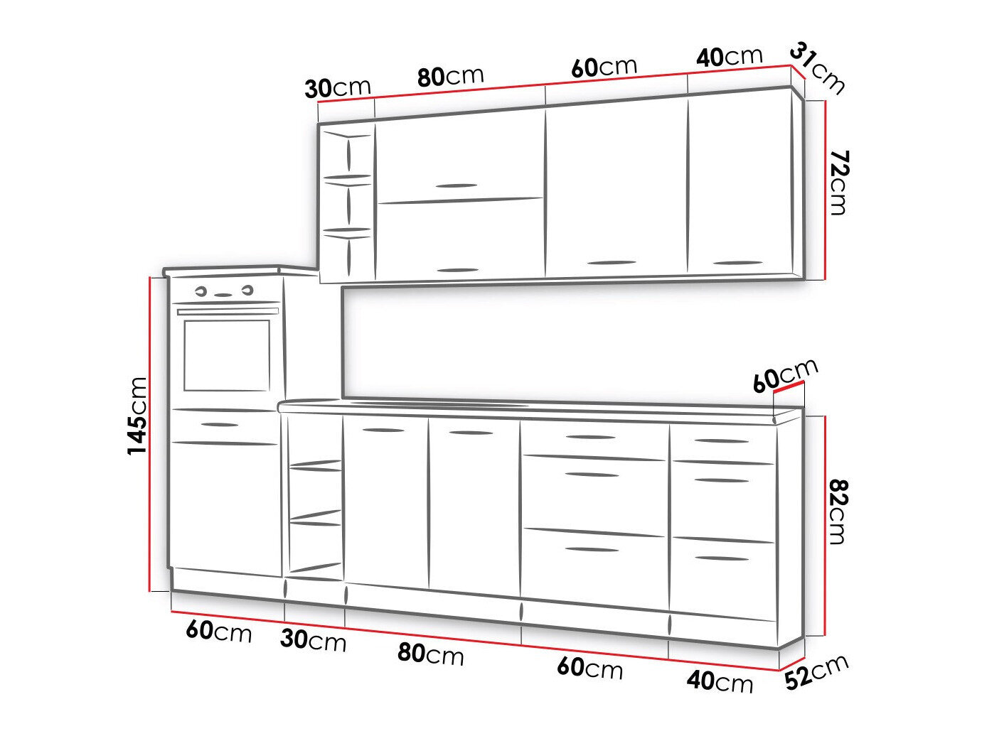 Modulkøkkensæt Wood Grey 137