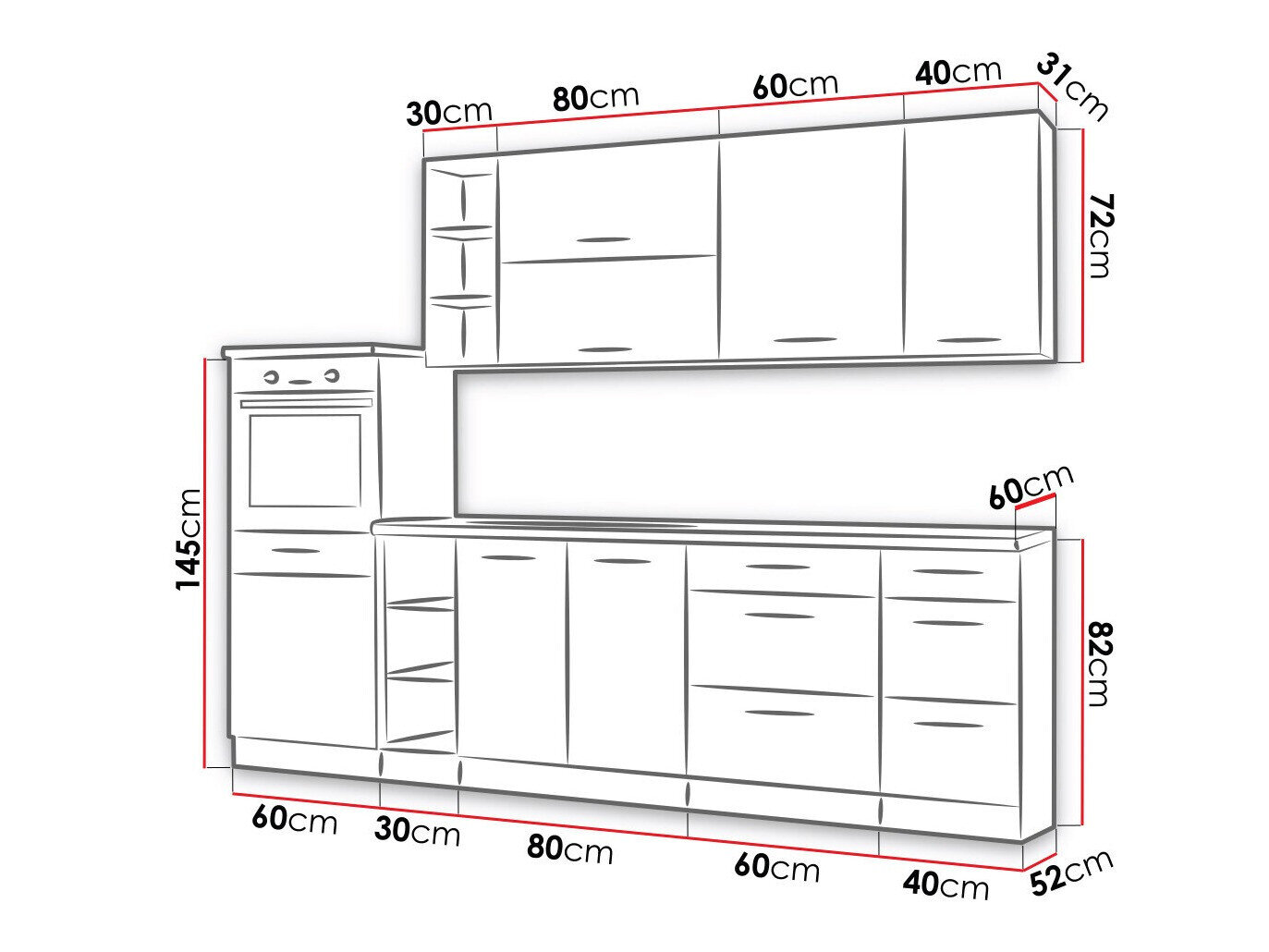 Modulkøkkensæt Wood Grey 137