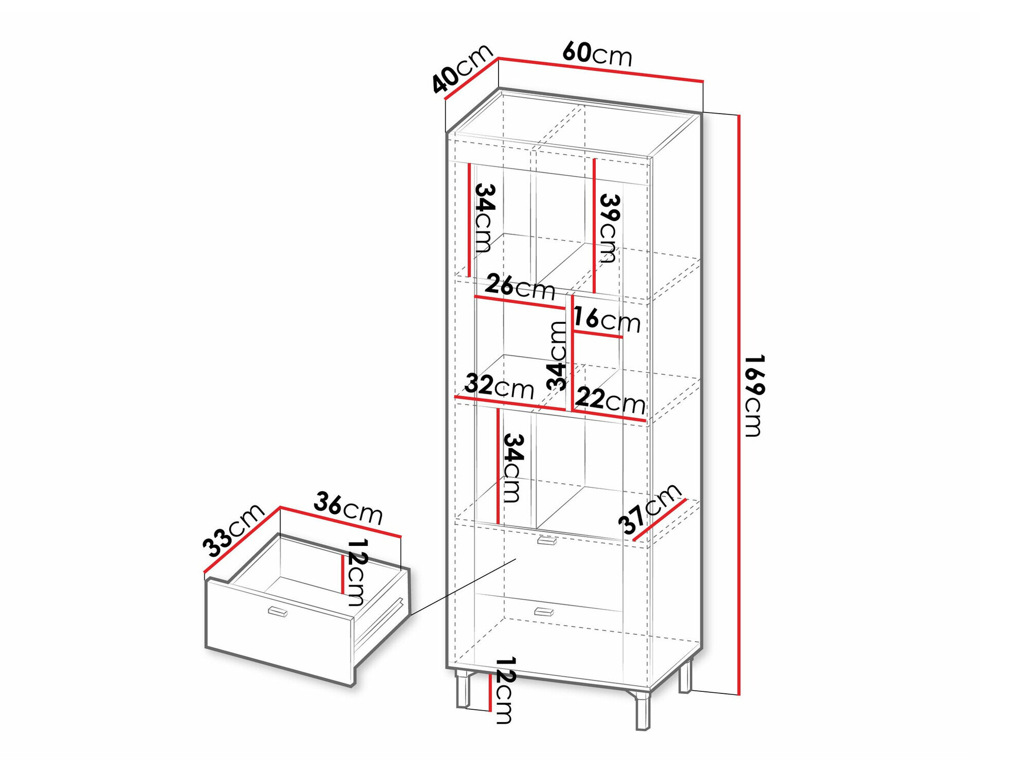 Reol Mormavu 102 (Mat hvid)