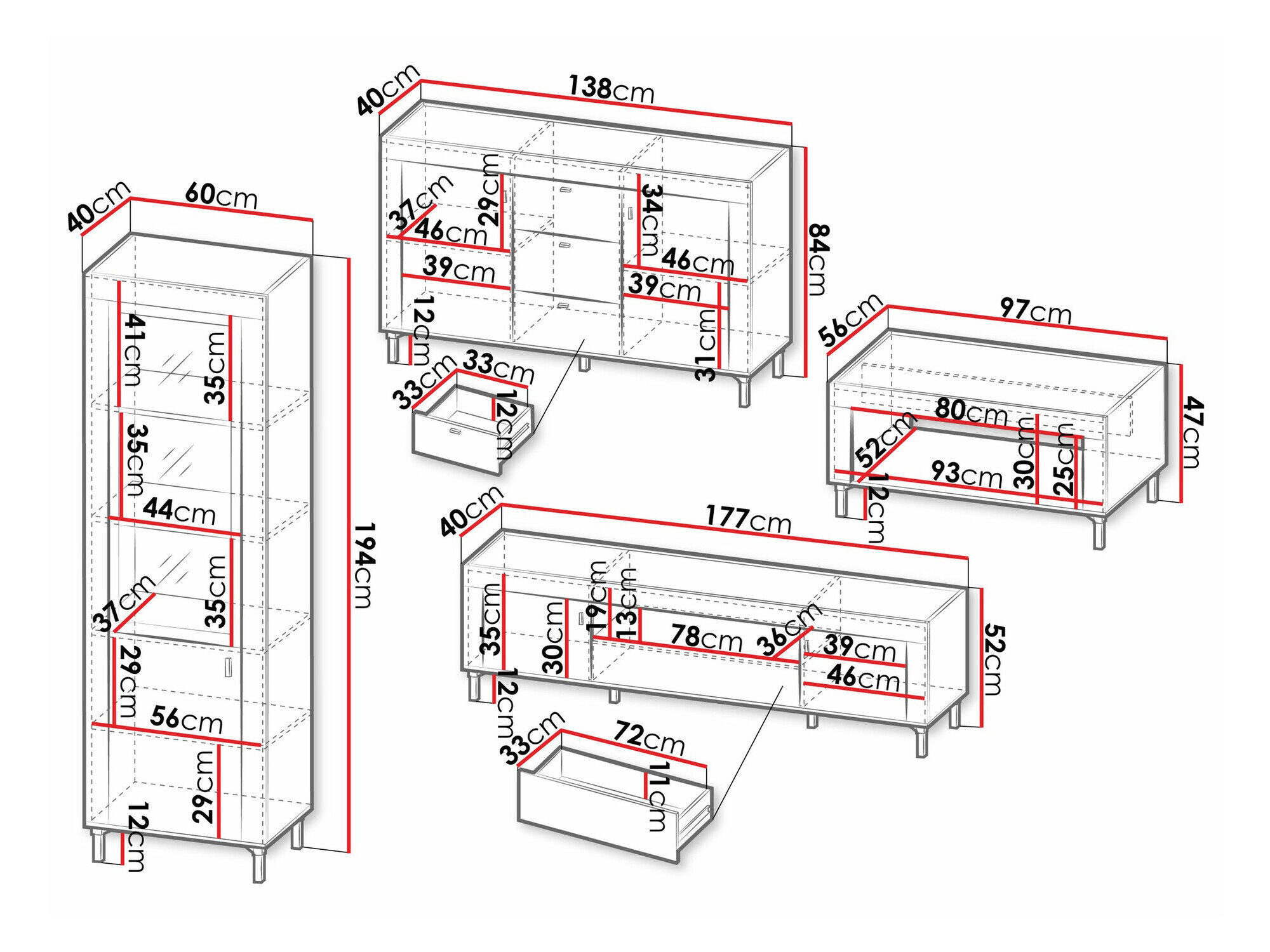 Stuemøbelsæt Mormavu 114 (Mat hvid)