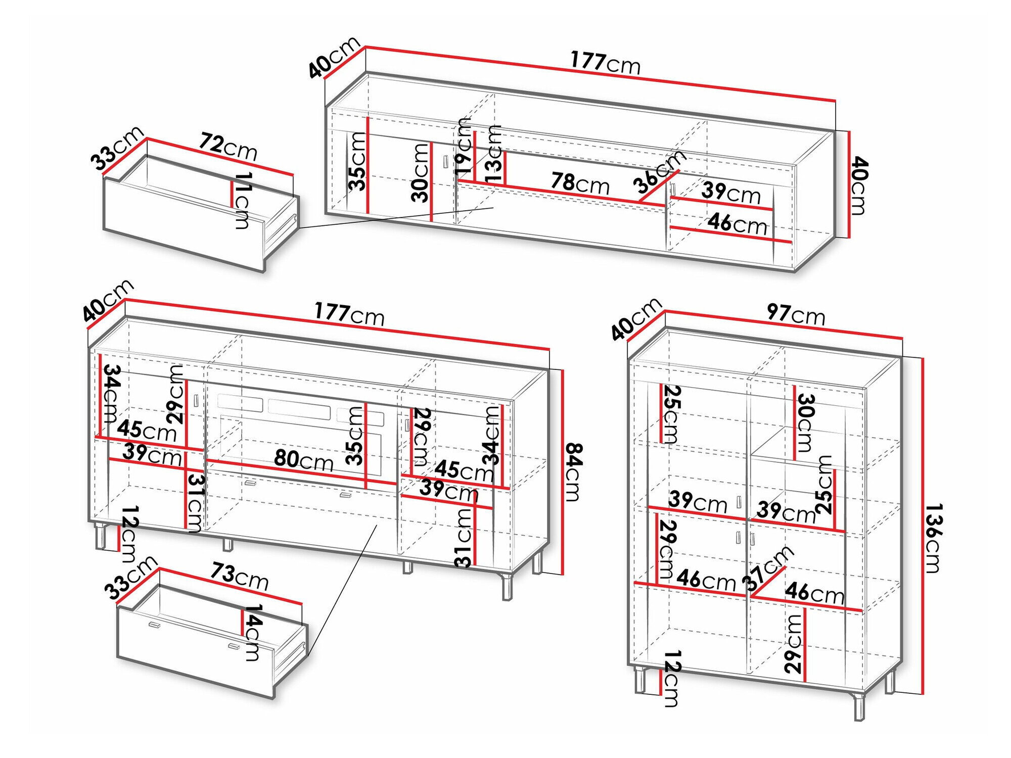 Stuemøbelsæt Mormavu 115 (Mat hvid)