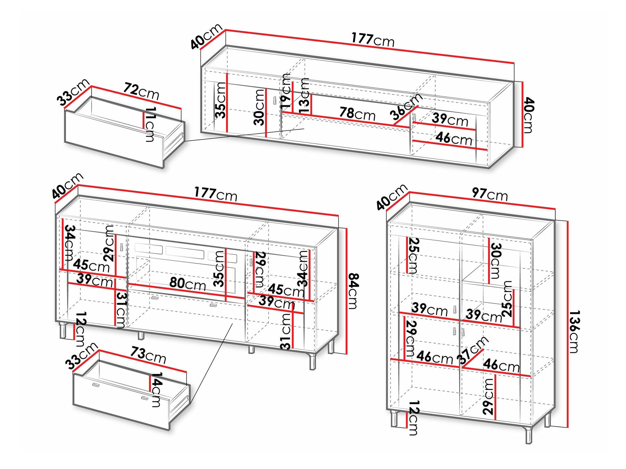 Stuemøbelsæt Mormavu 115 (Mat sort)