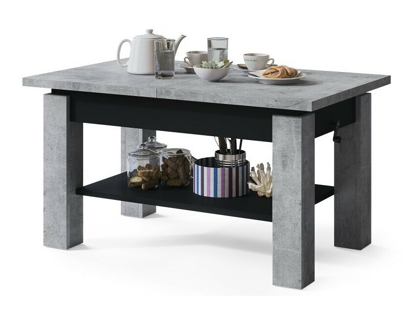 Transforming sofabord Glendale 100 (Beton + Sort)