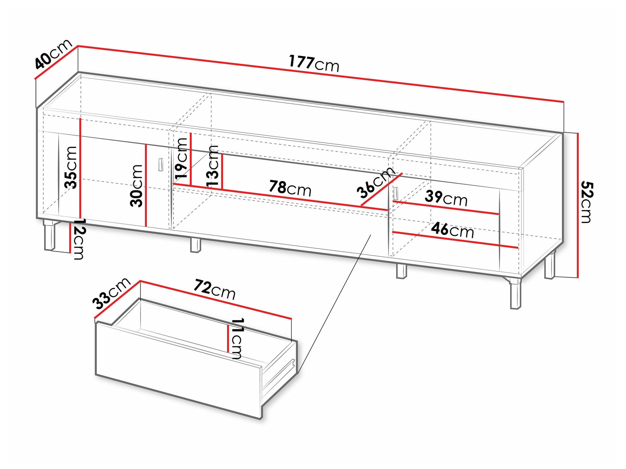 TV-bord Mormavu 106 (Mat hvid)