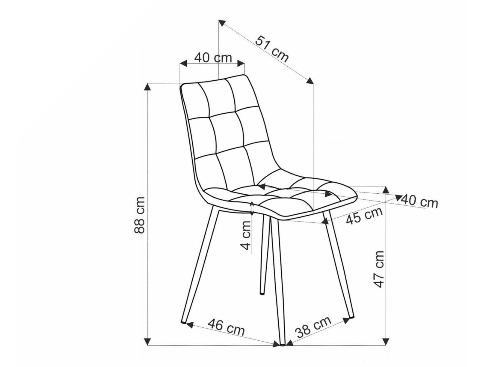 Stol Houston 1783 (Gul)