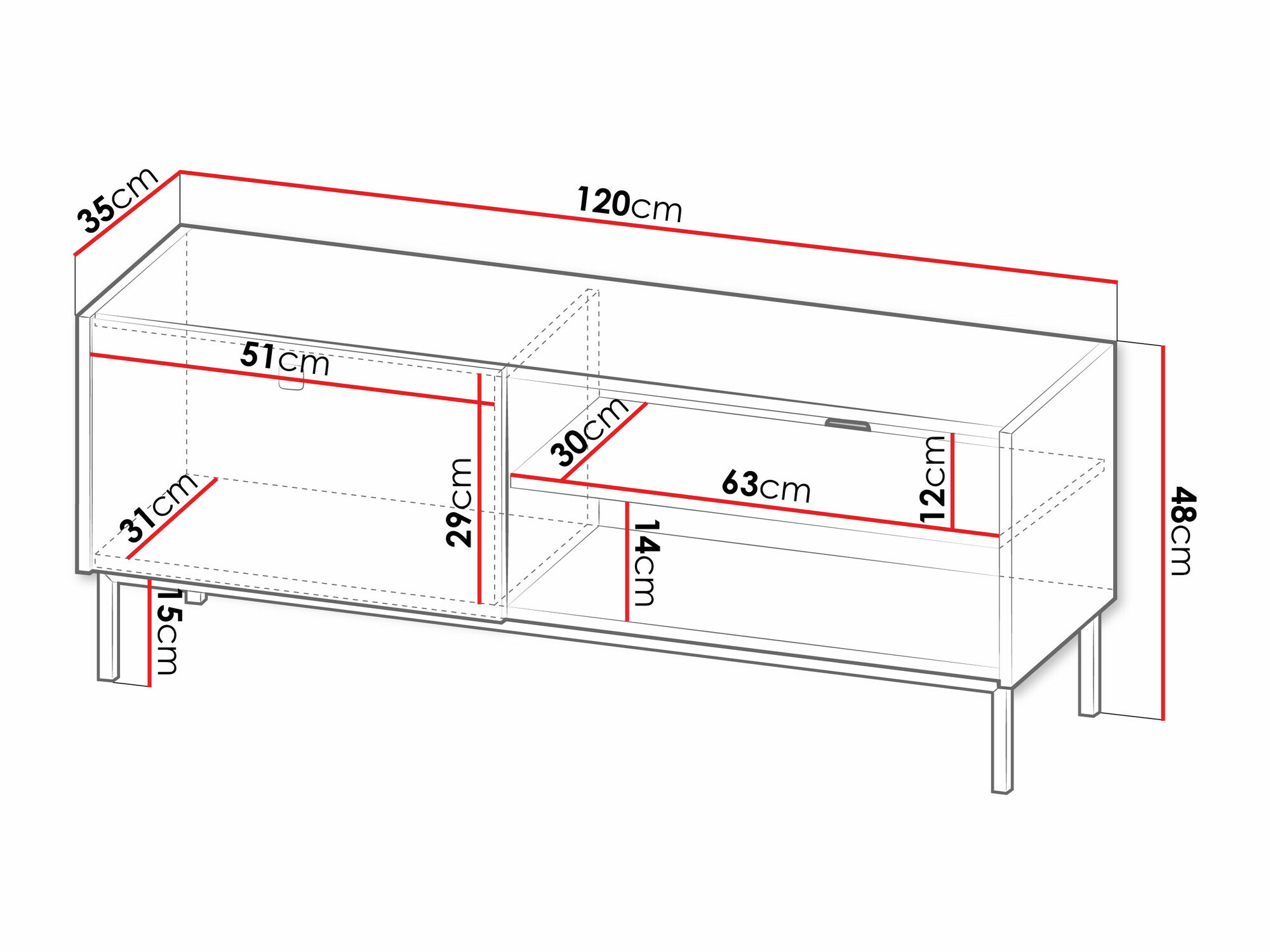 TV-bord Comfivo Nunove 103 (Sort)