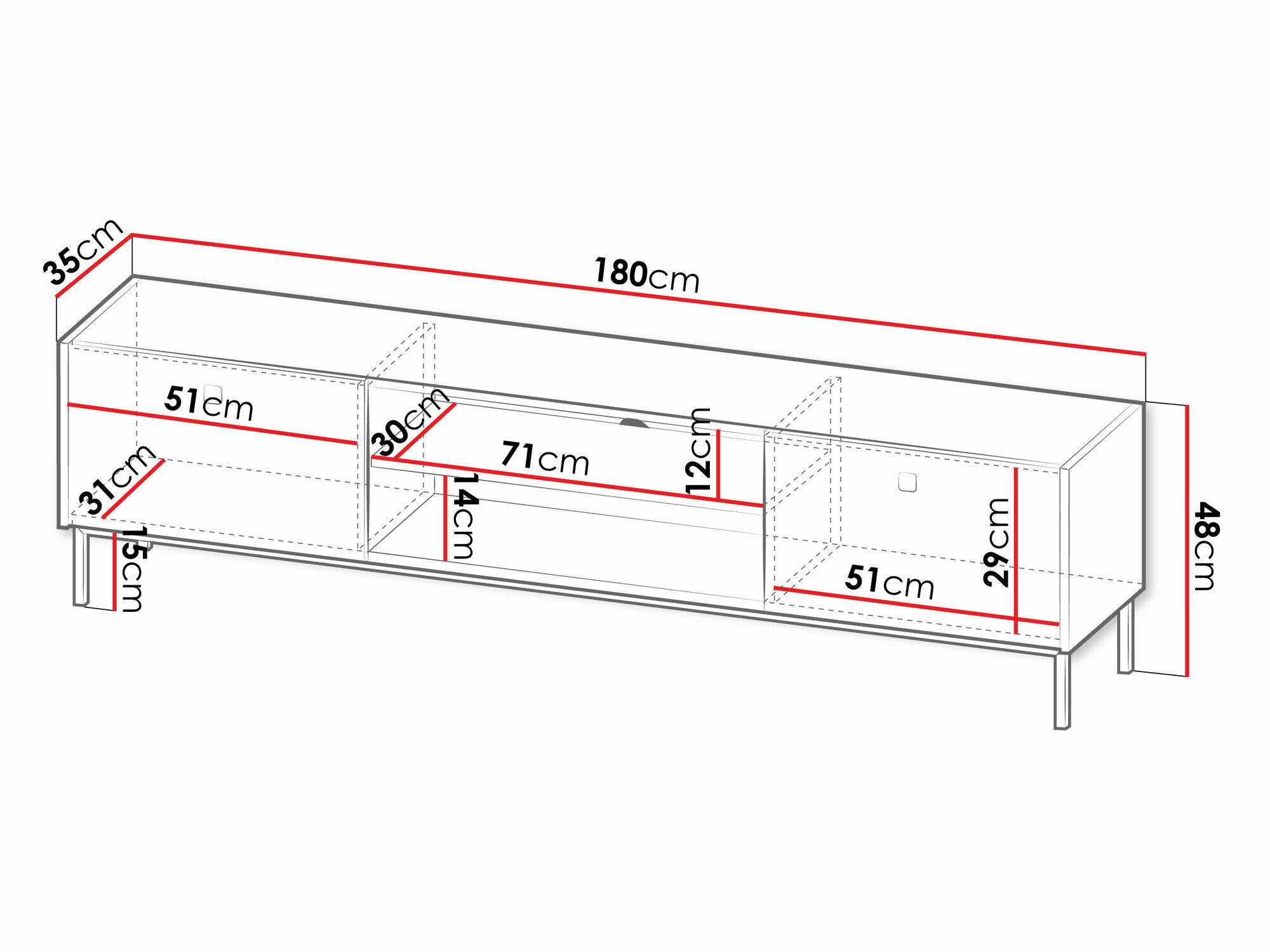 TV-bord Comfivo Nunove 104 (Hvid)
