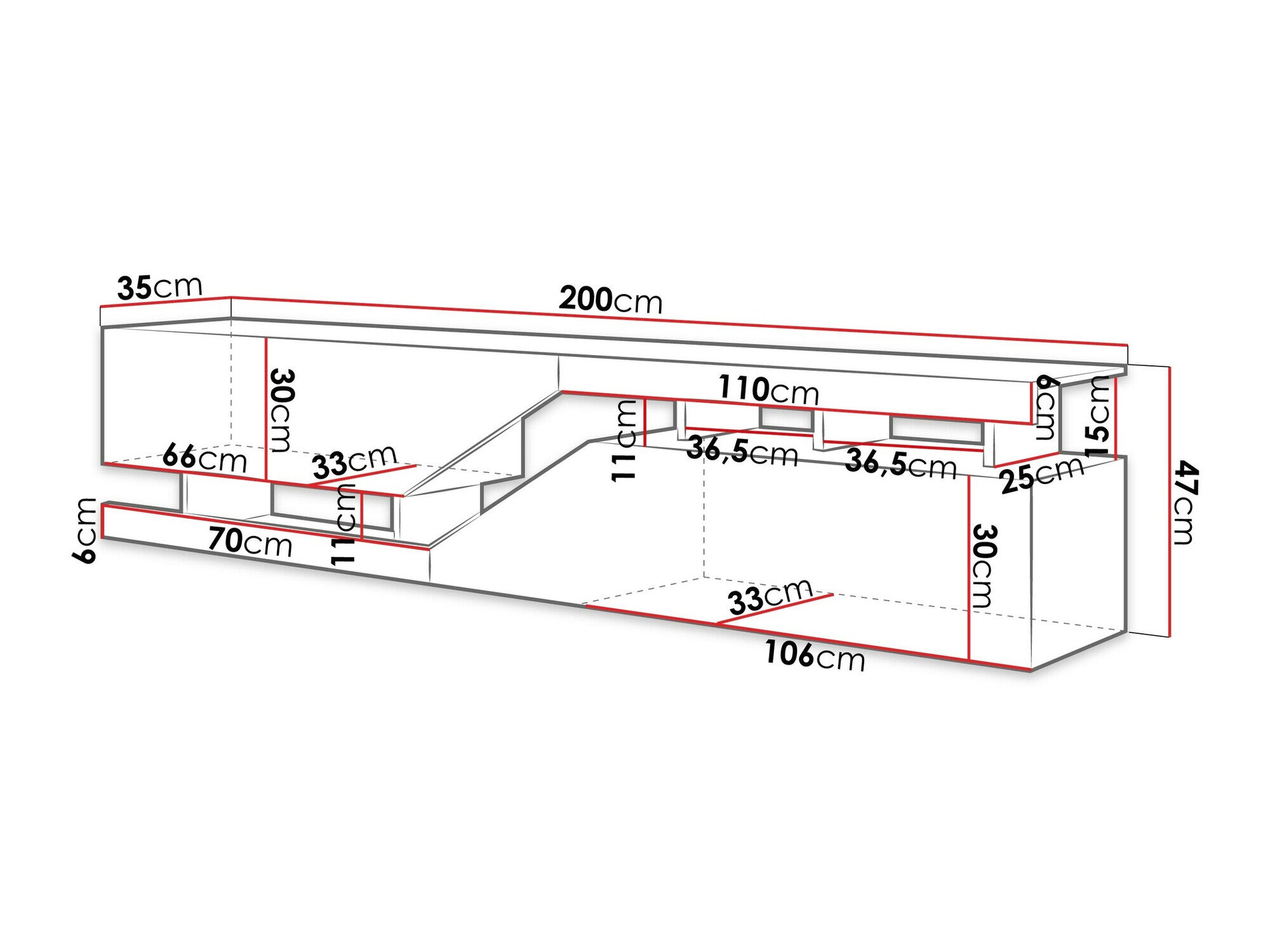 TV-bord Comfivo Daldune 104 (Antracit + Wotan eg)