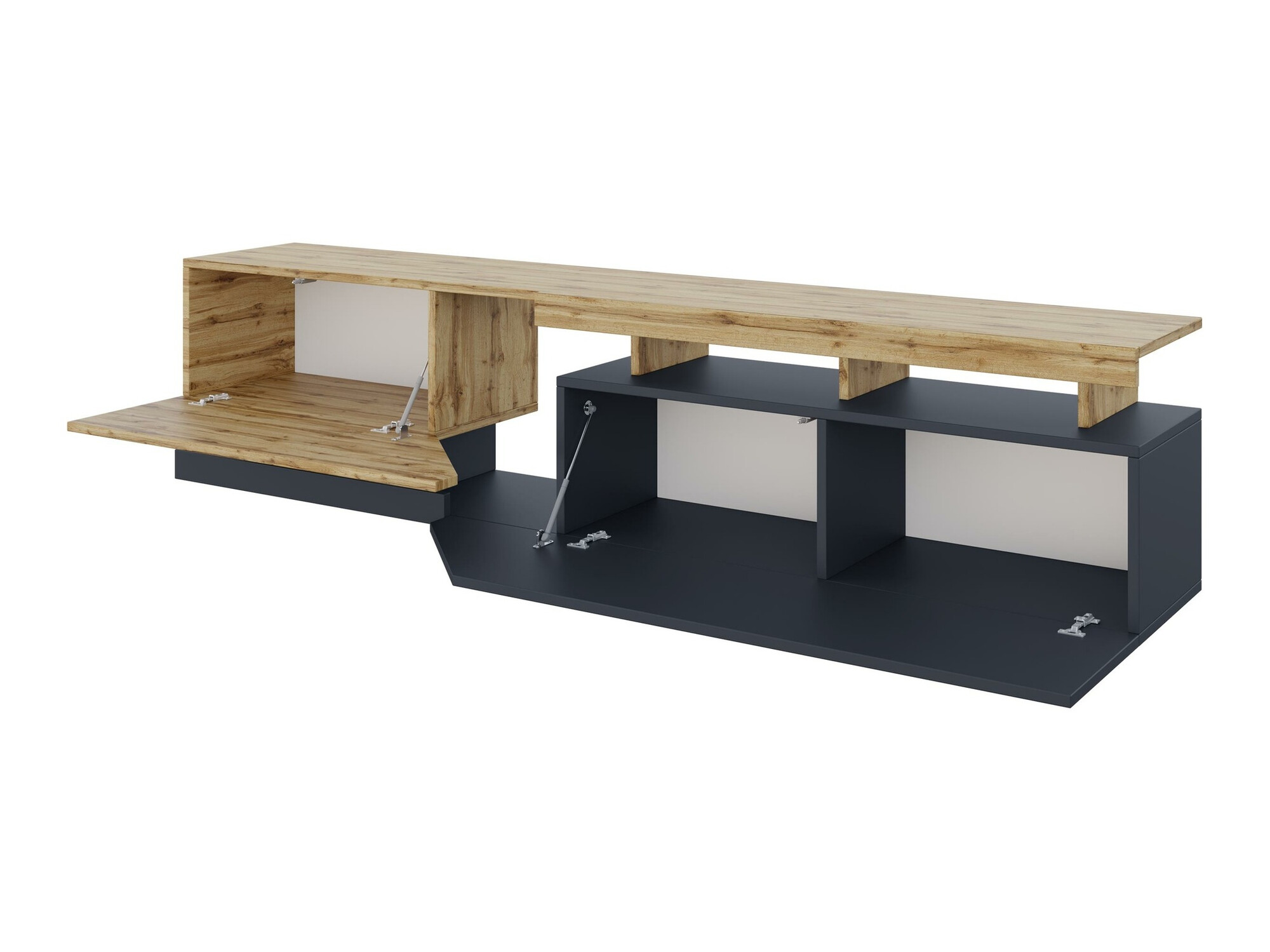 TV-bord Comfivo Daldune I (Hvid + Wotan eg)