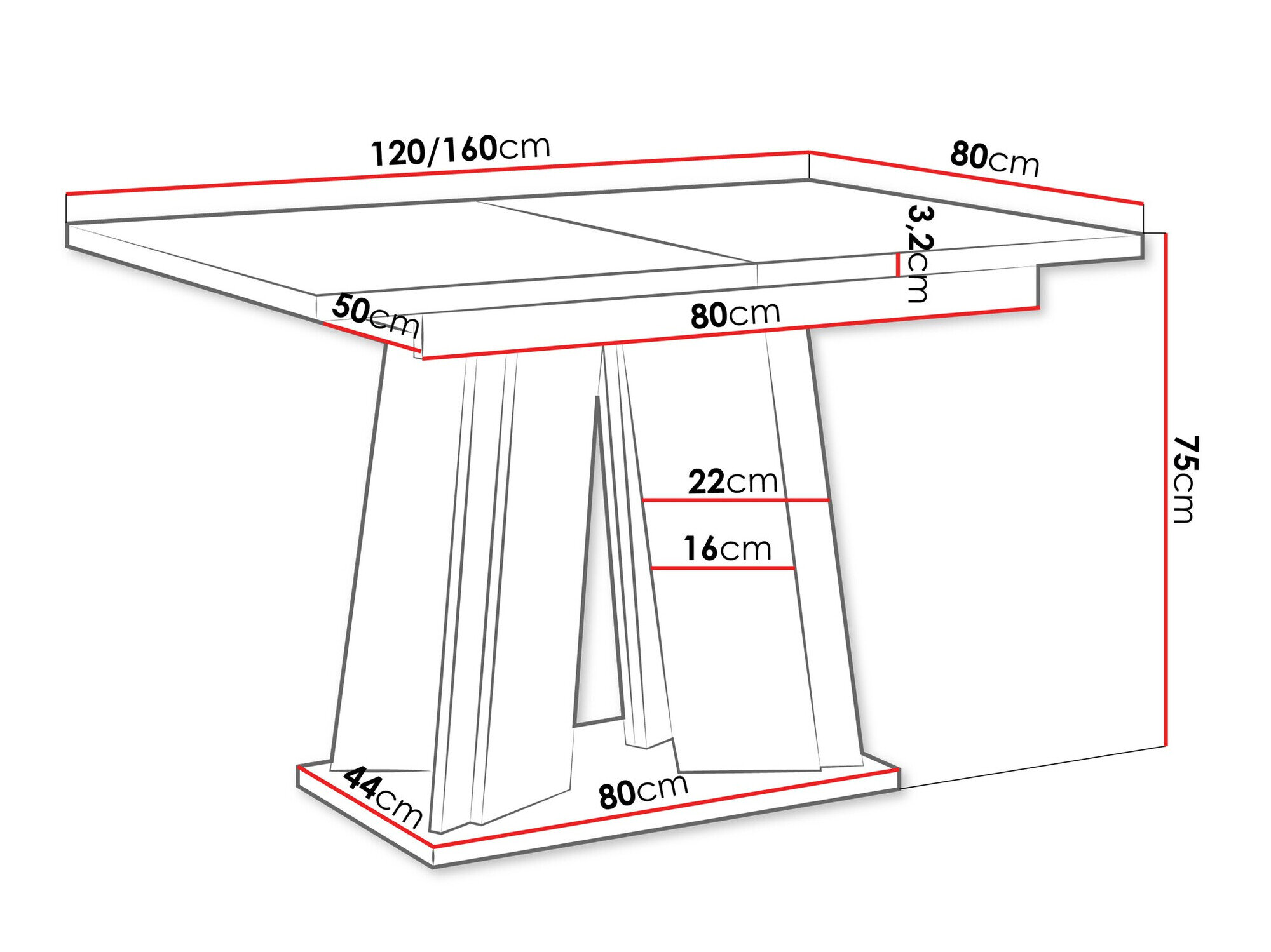 Bord Goodyear 129 (Glansfuld hvid)