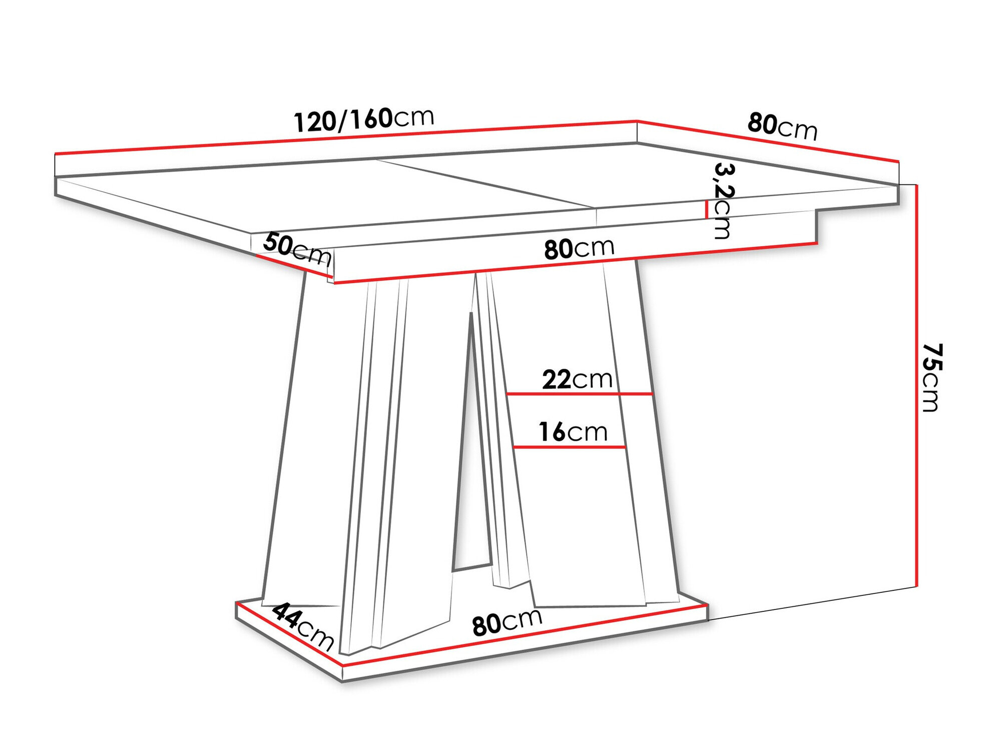 Bord Goodyear 129 (Hvid marmor)