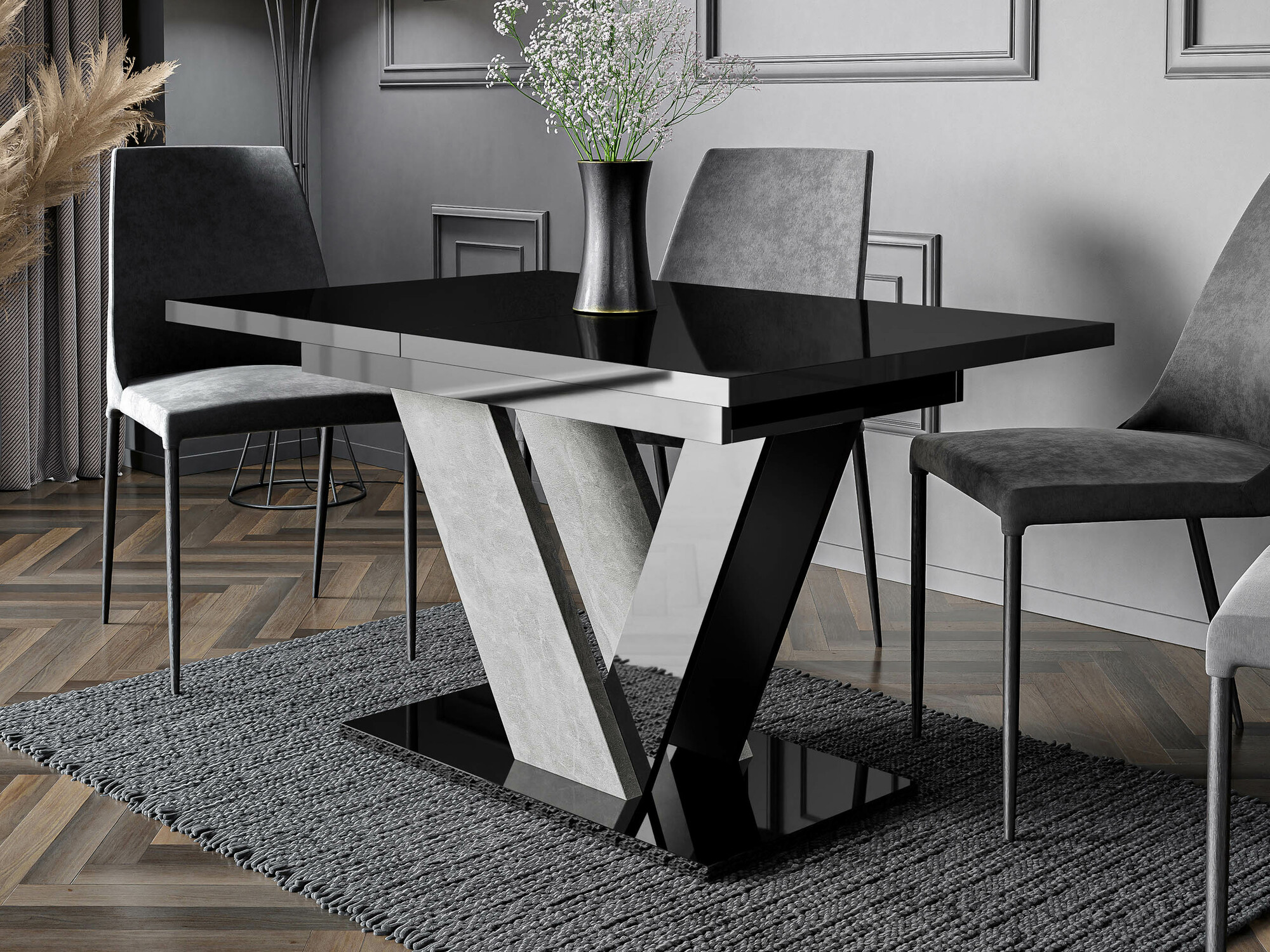 Bord Violium (Blank sort + Beton)
