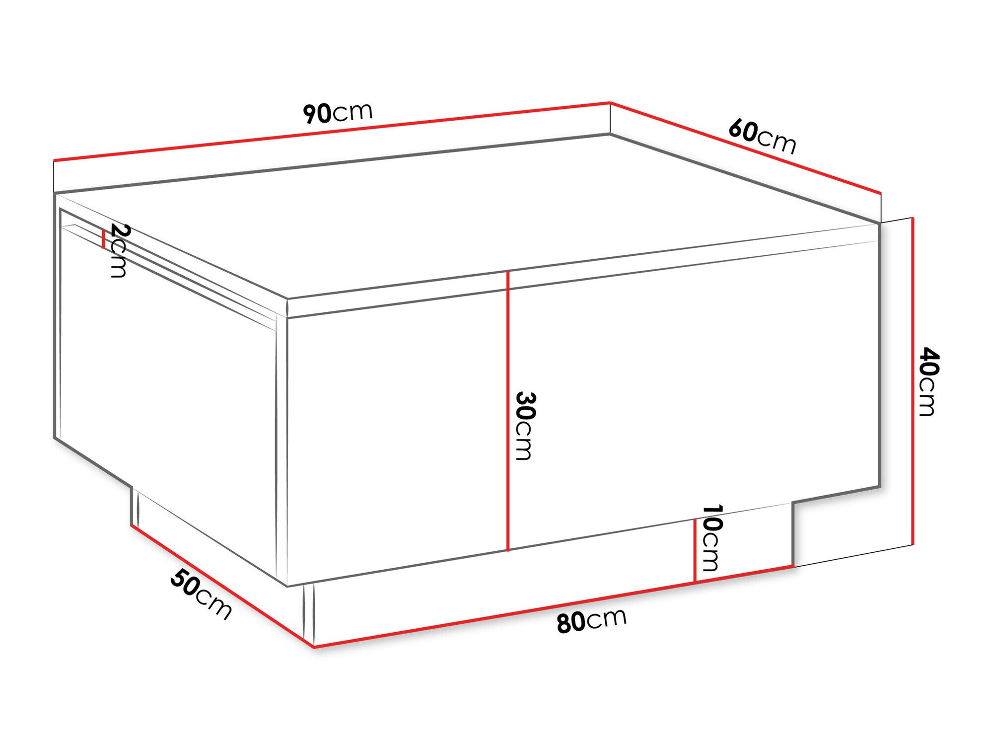 Sofabord Goodyear 134 (Glansfuld hvid)