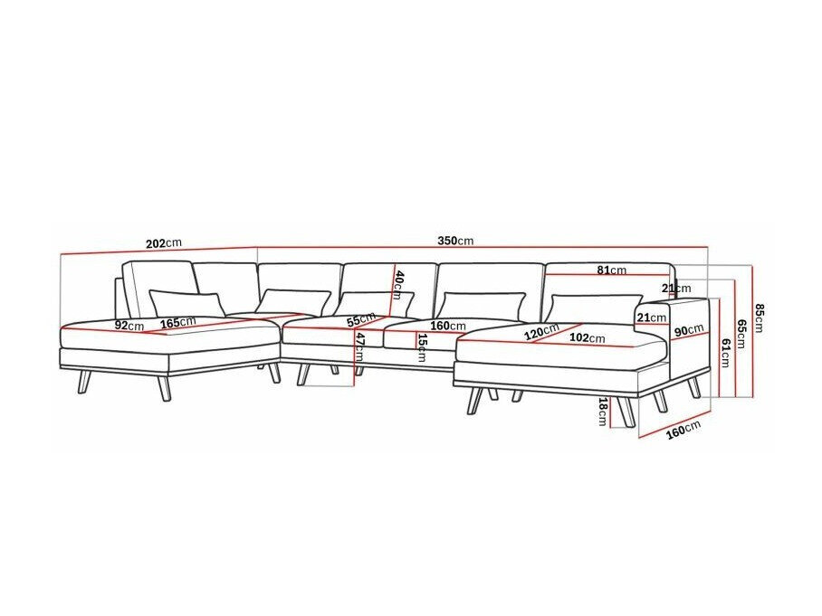 Hjørnesofa Floromo 101 (Monolith 77)