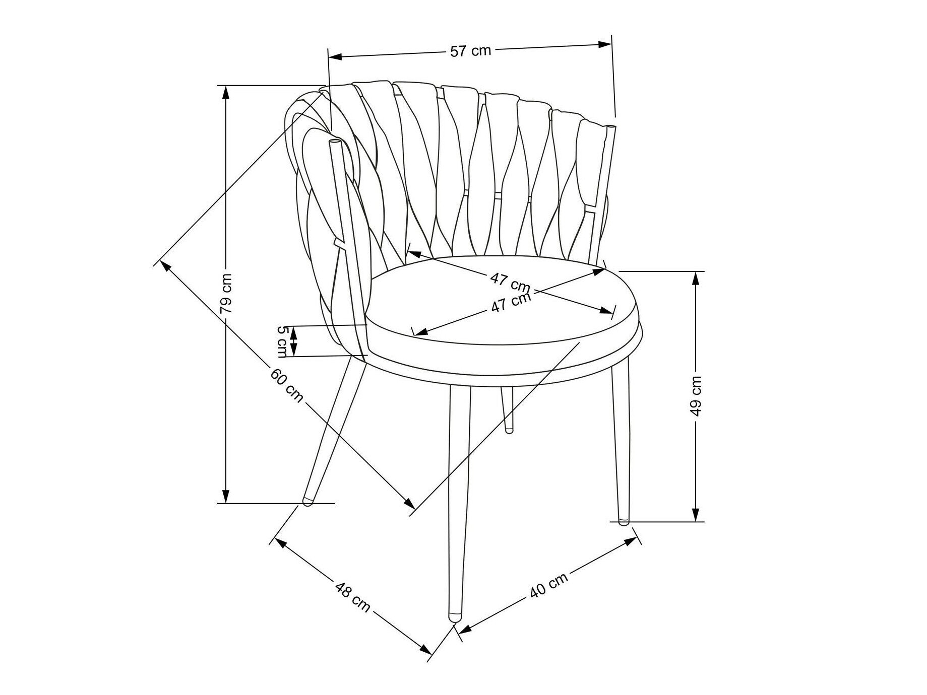 Stol Houston 1508 (Sennep + Sort)