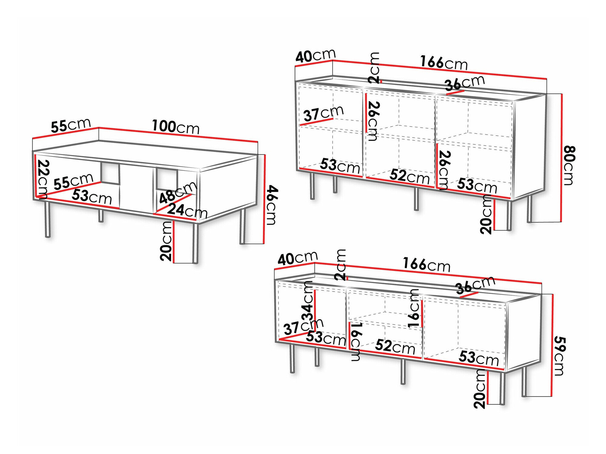 Stuemøbelsæt Mortali 108 (Hvid)