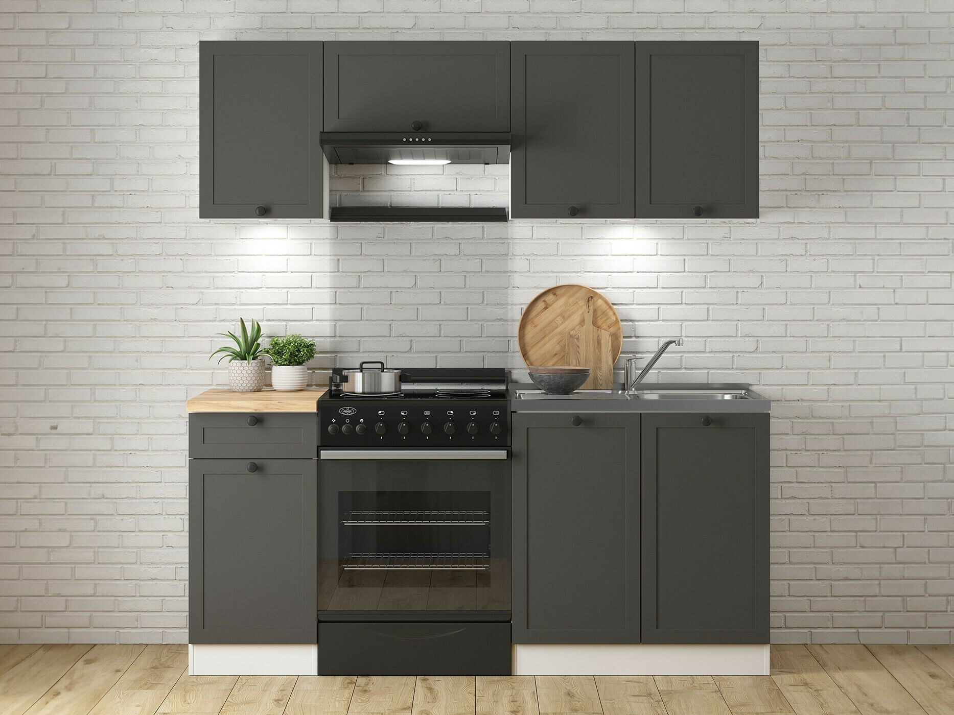 Modulopvaskeskab med låger Classic Grey 115