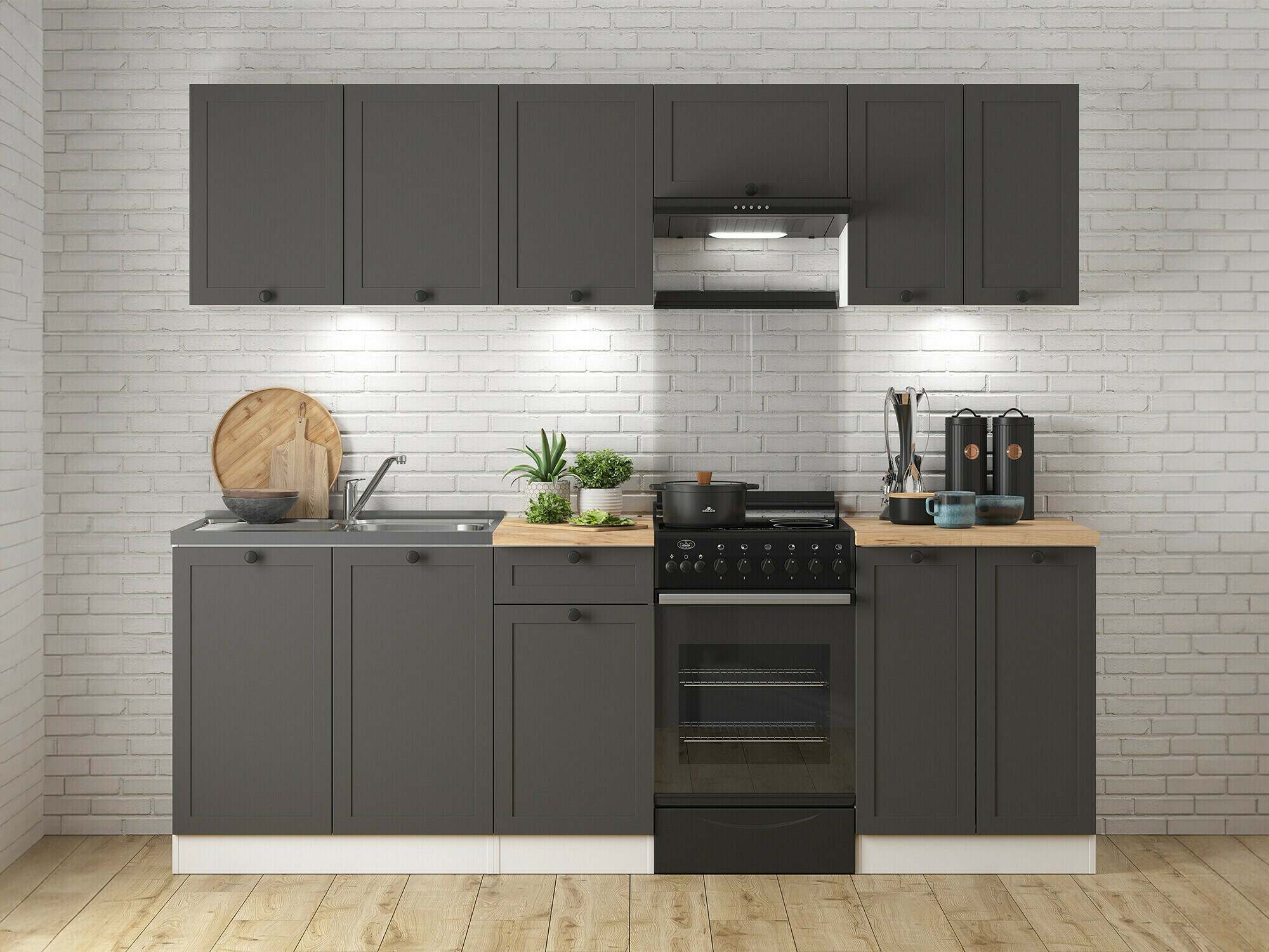 Modulopvaskeskab med låger Classic Grey 115