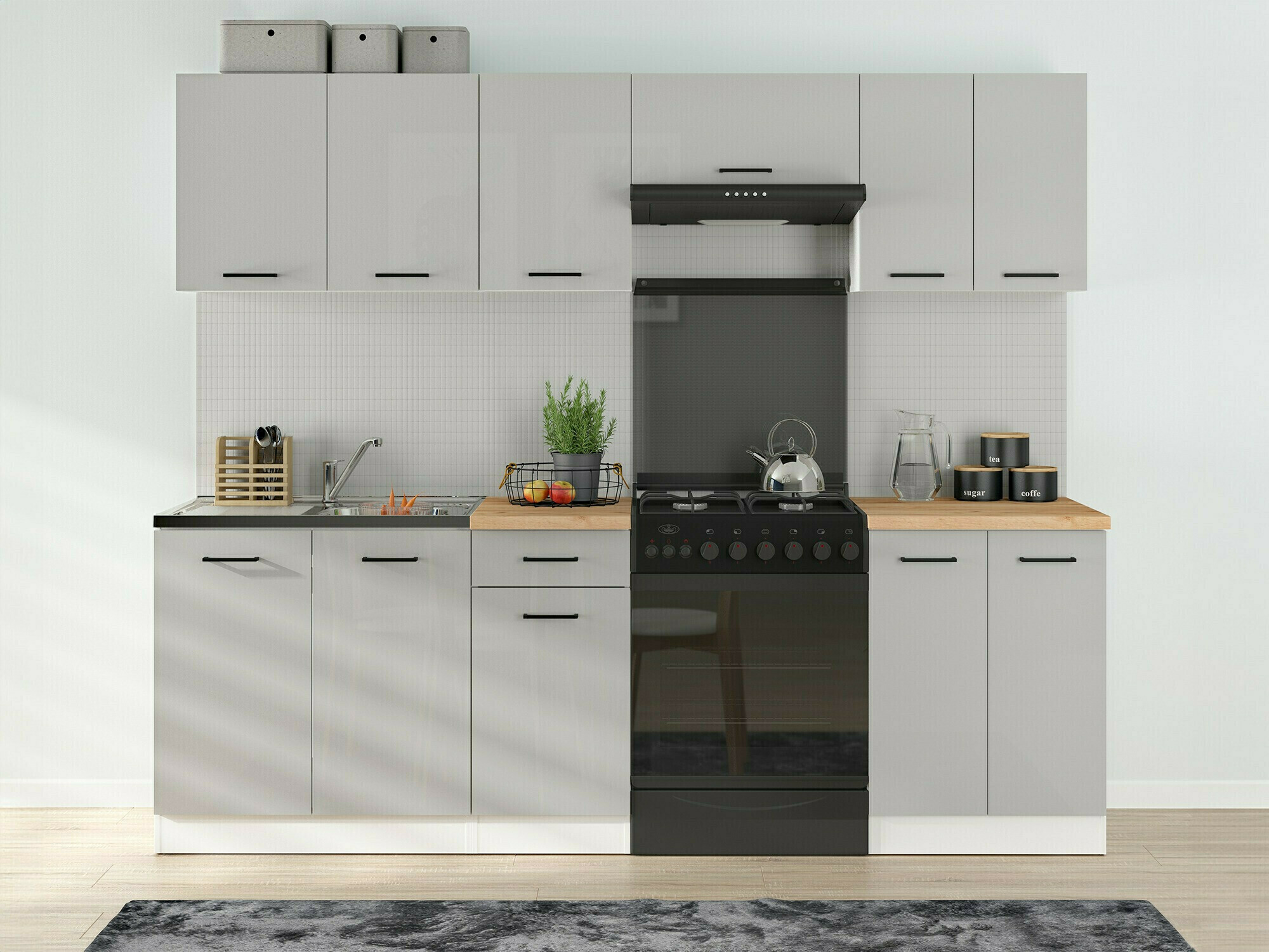 Modulopvaskeskab med låger Line Grey 115