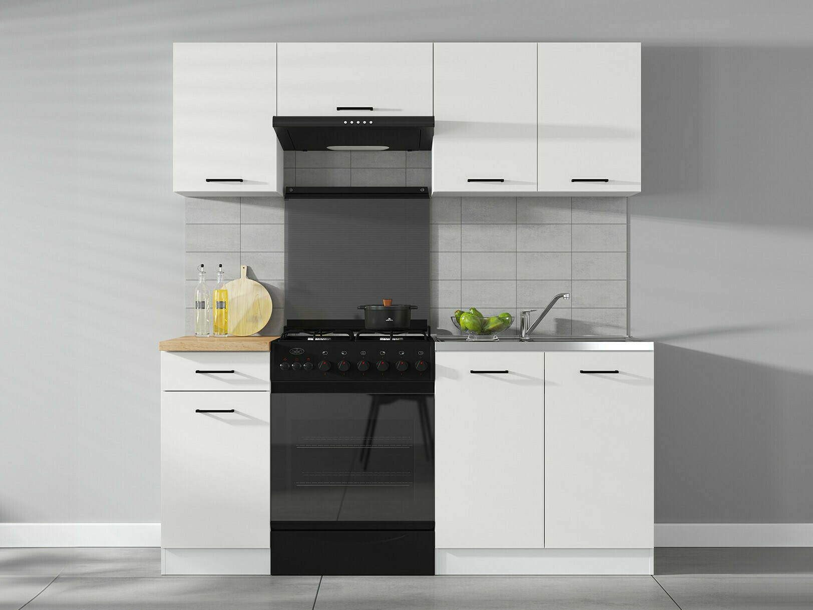 Modulopvaskeskab med låger Line White 114
