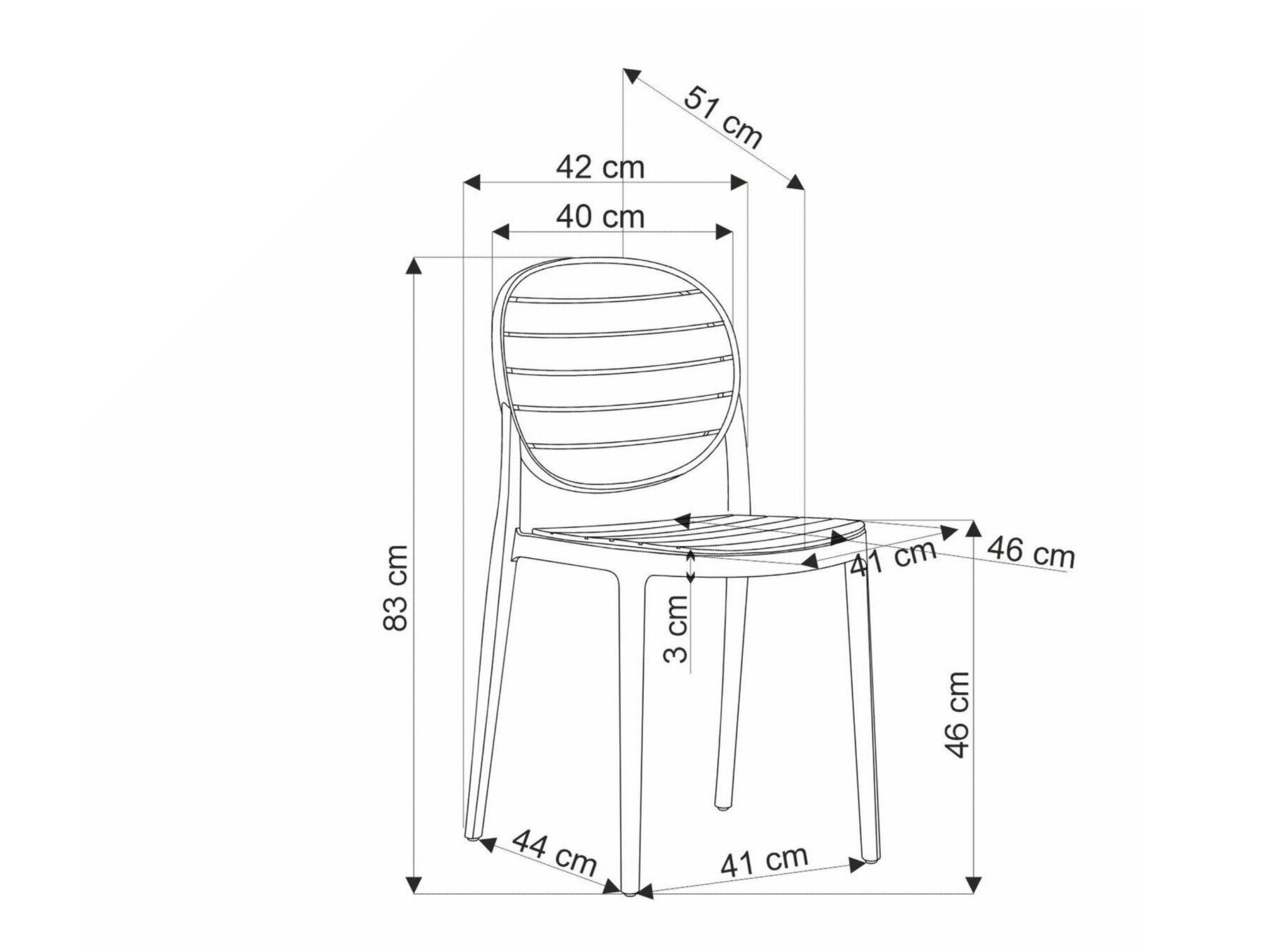 Stol Houston 1670 (Sort)