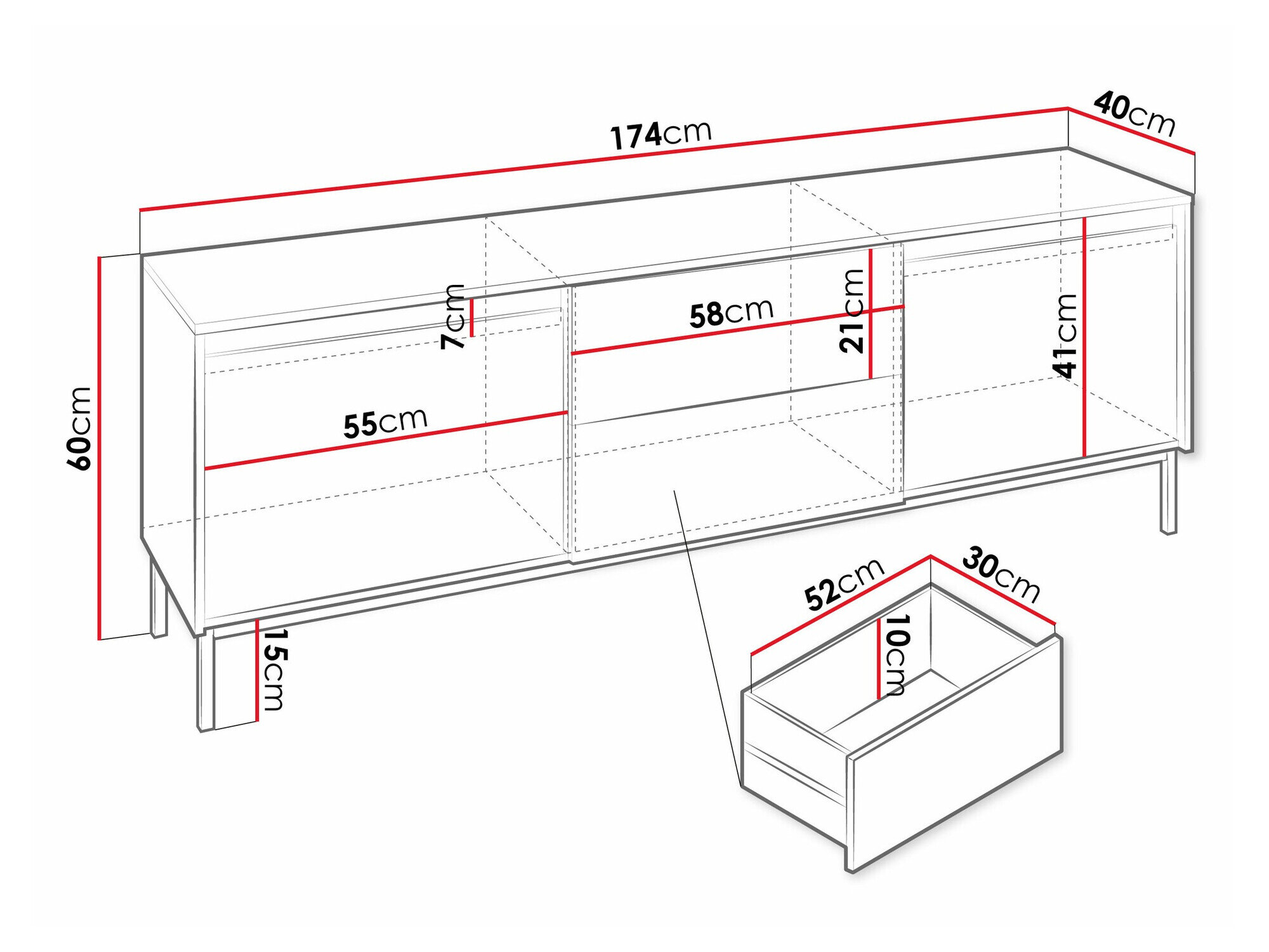 TV-bord Comfivo Delruva 104 (Kashmir)