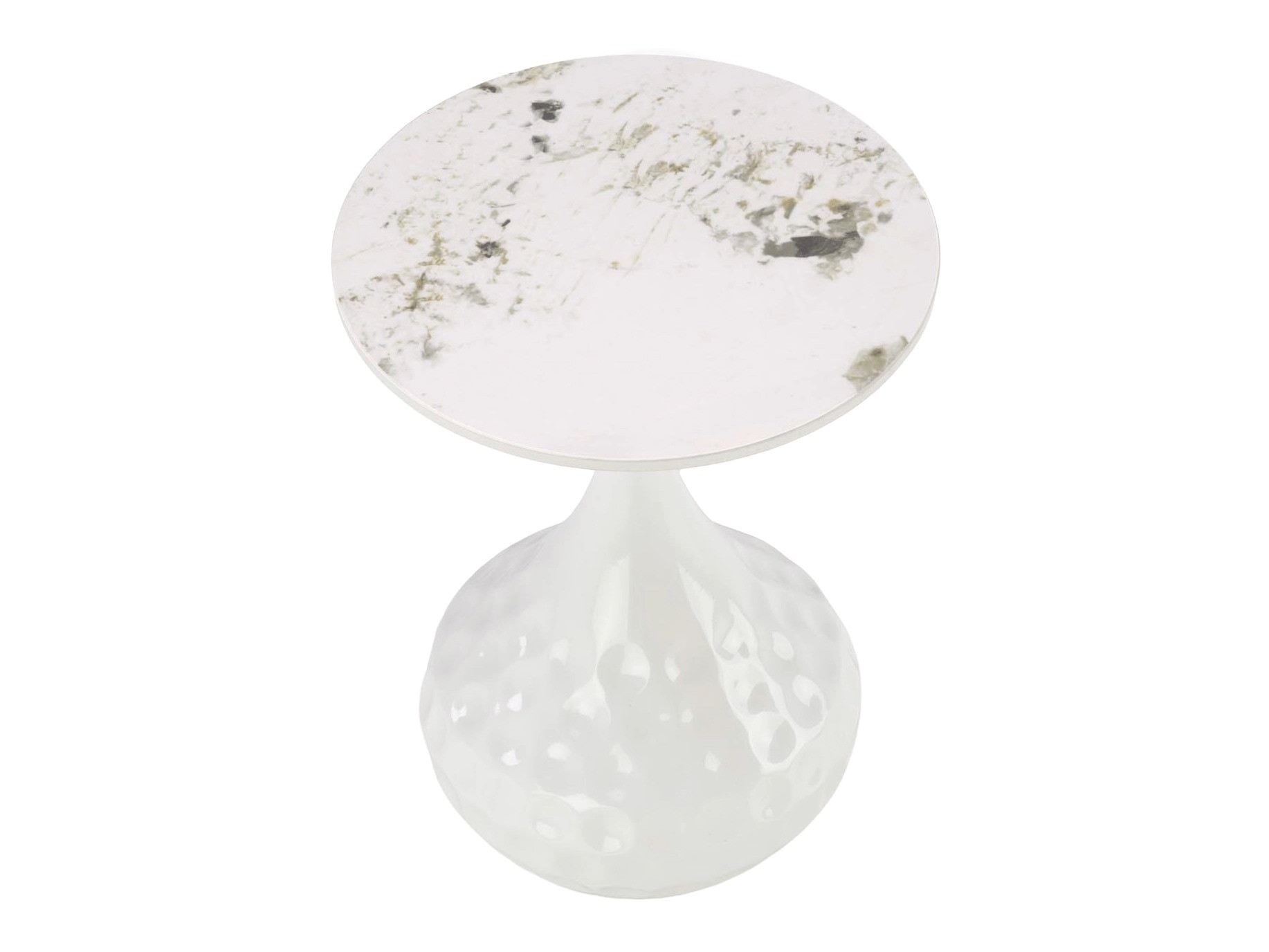 Sidebord Houston 1807 (Hvid + Hvid marmor)