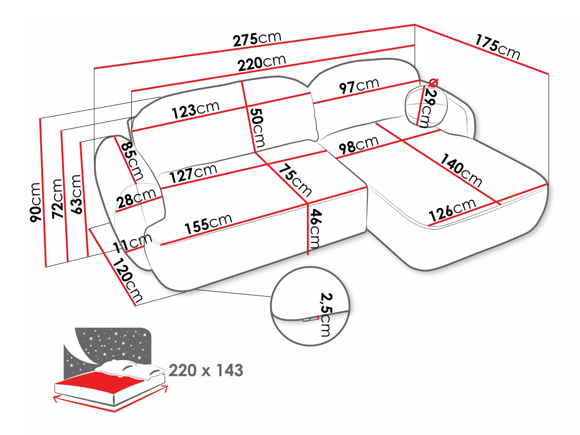 Hjørnesofa TrendyNest 110 (Now Or Never 03)