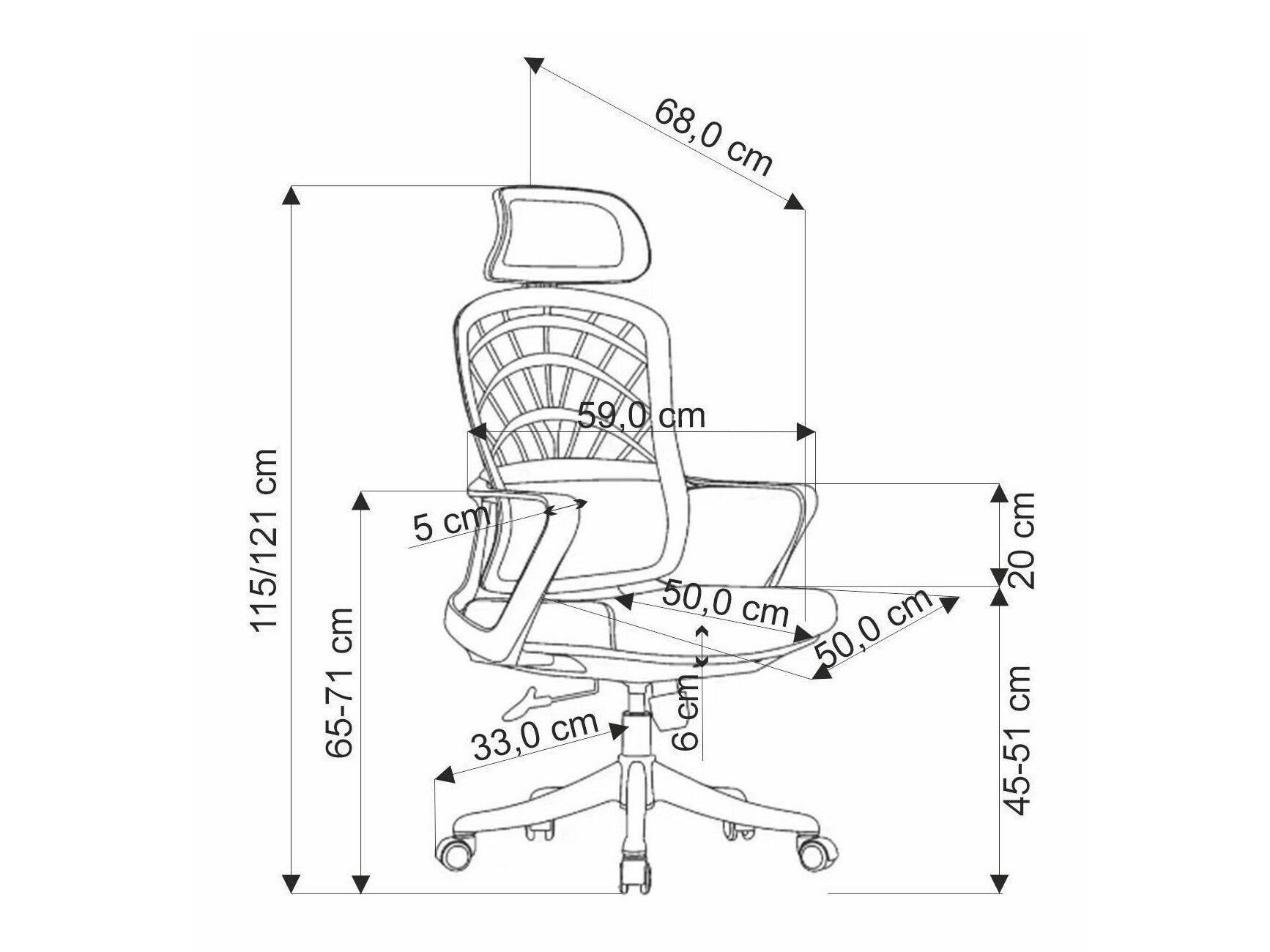 Kontorstol Houston 1835 (Mørk orange)