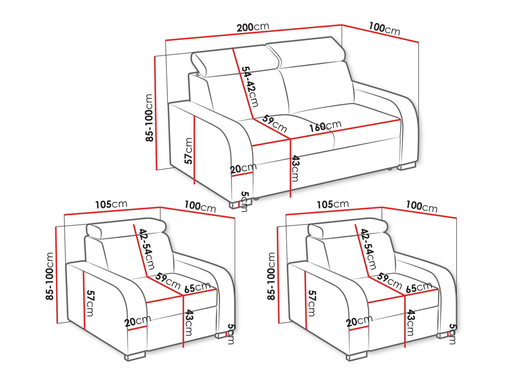 Polstret møbelsæt Etrcala 106 (Crown 11)
