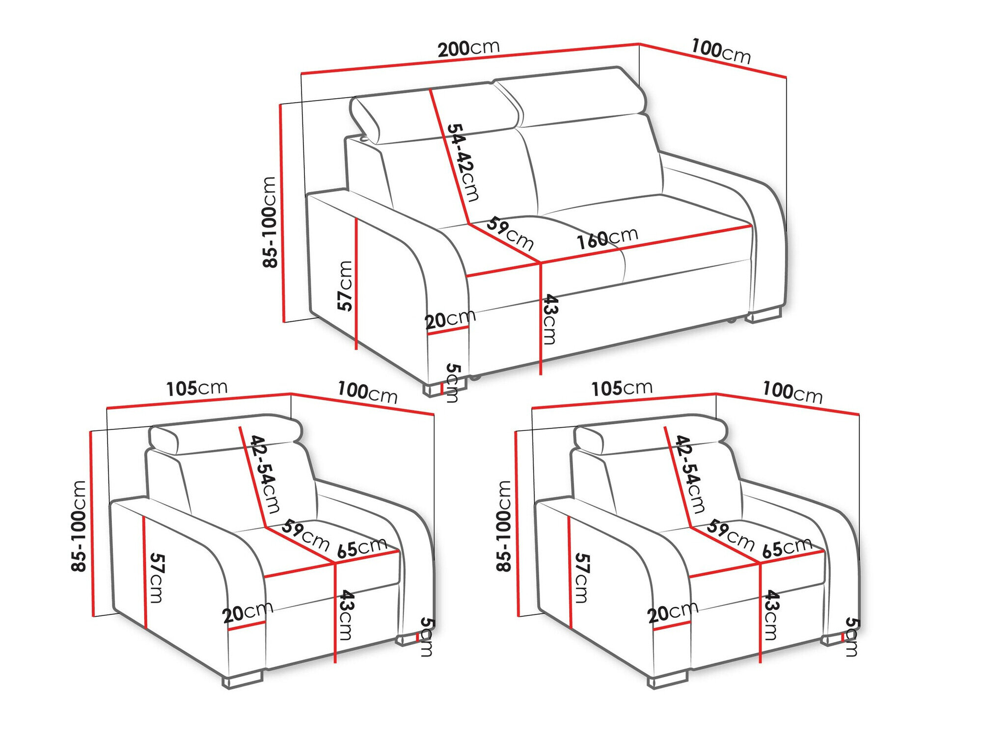 Polstret møbelsæt Etrcala 106 (Crown 16)