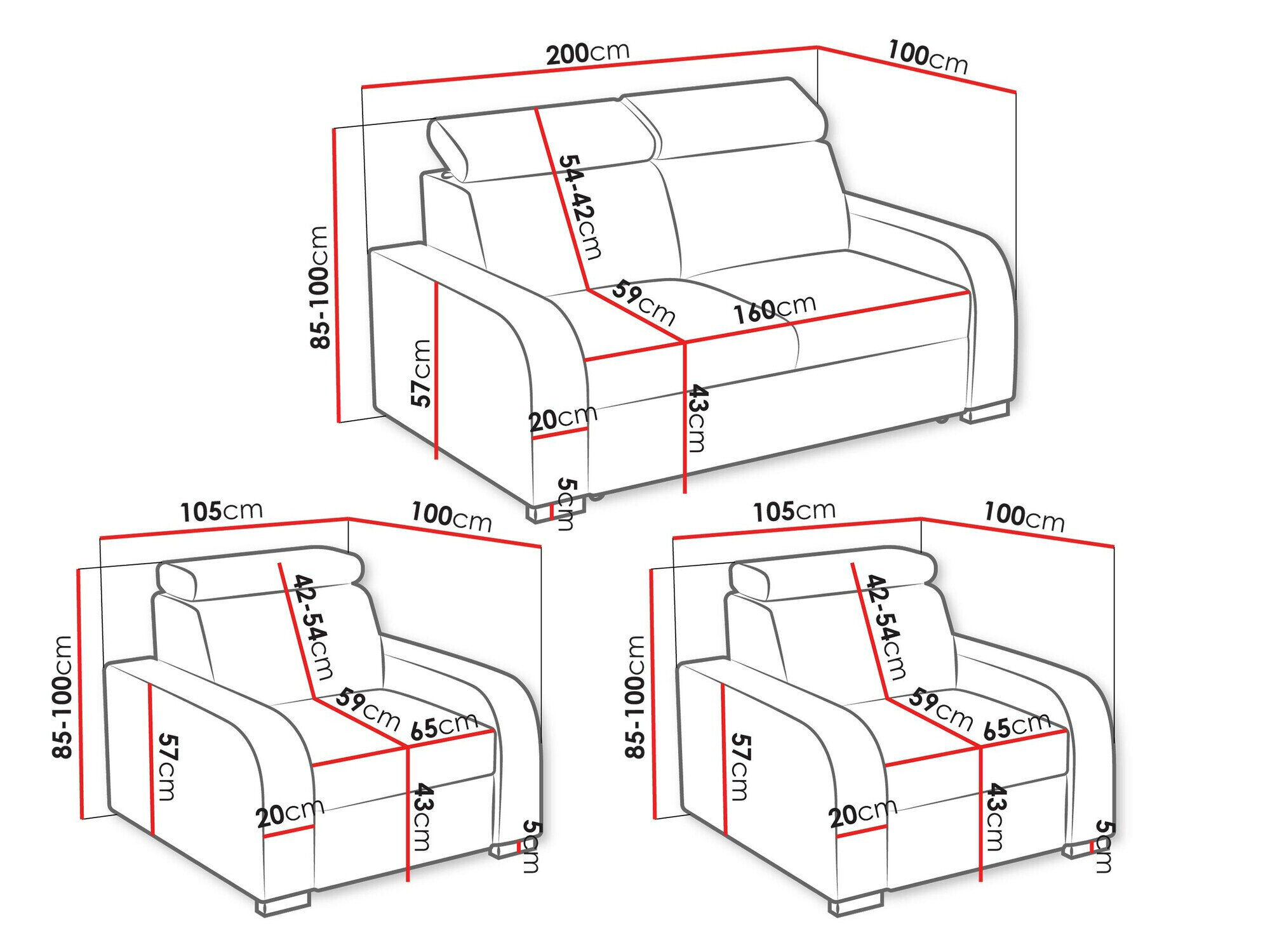 Polstret møbelsæt Etrcala 106 (Crown 17)
