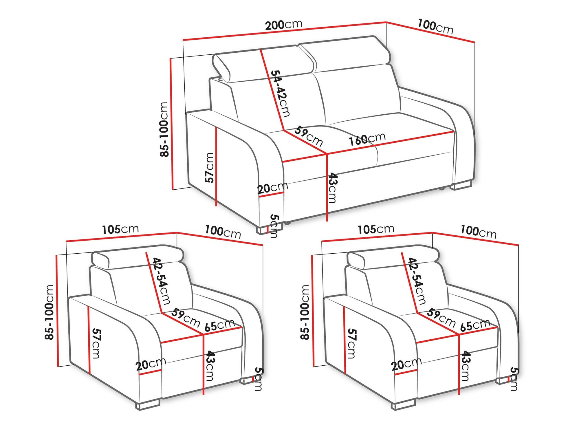 Polstret møbelsæt Etrcala 106 (Crown 18)