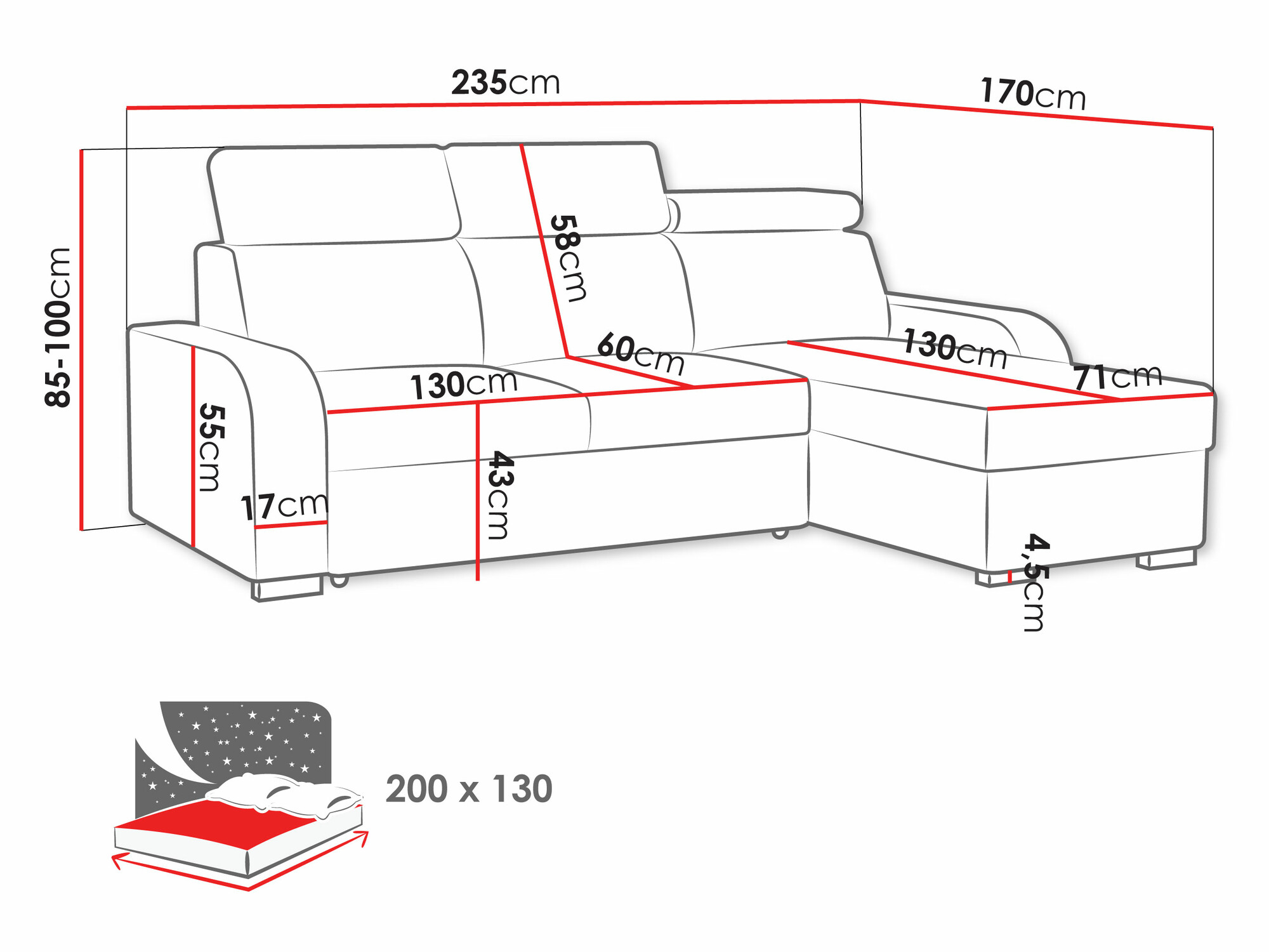 Hjørnesofa Ovos (Crown 10)