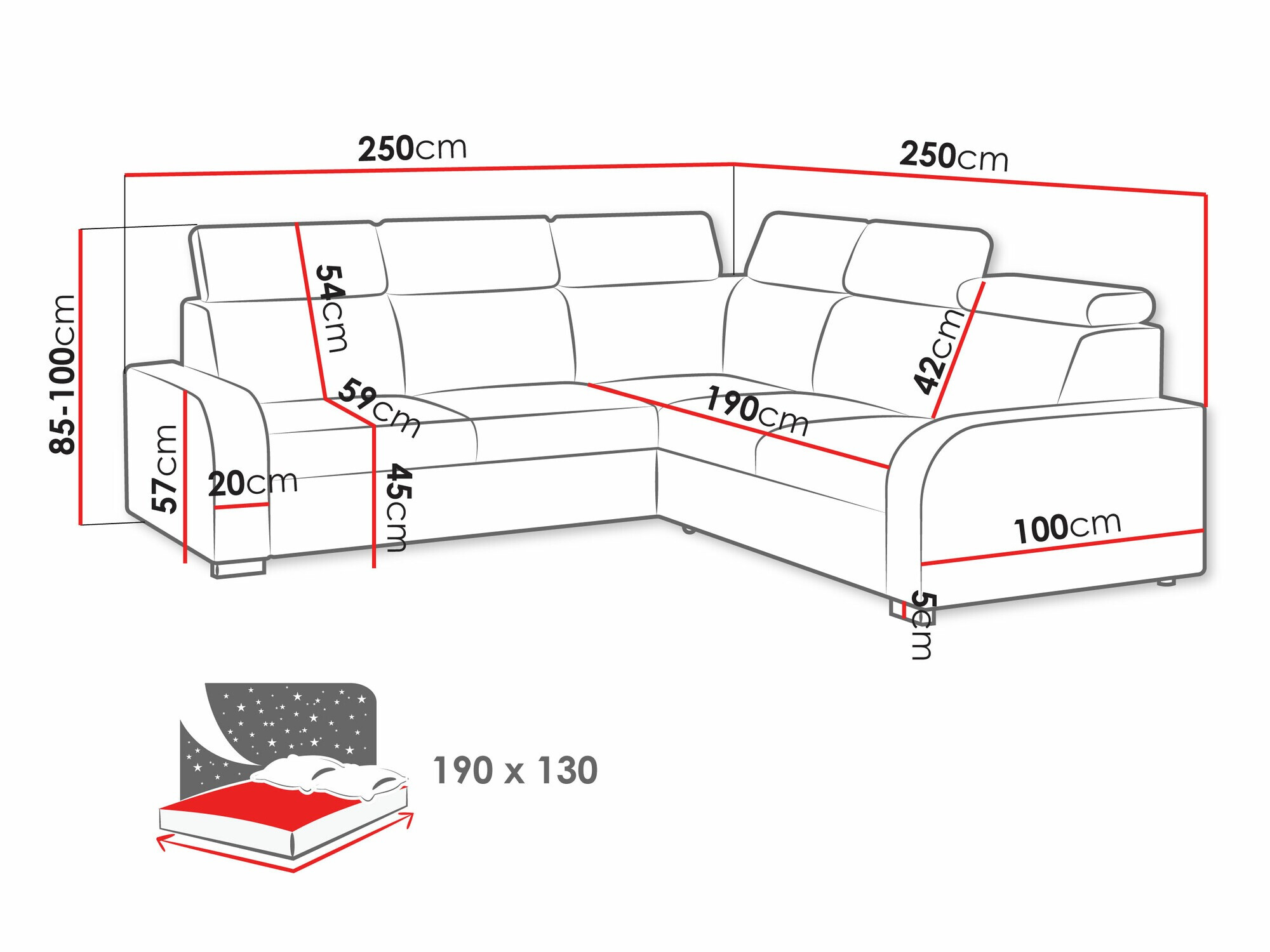 Hjørnesofa Ovos I (Crown 10)