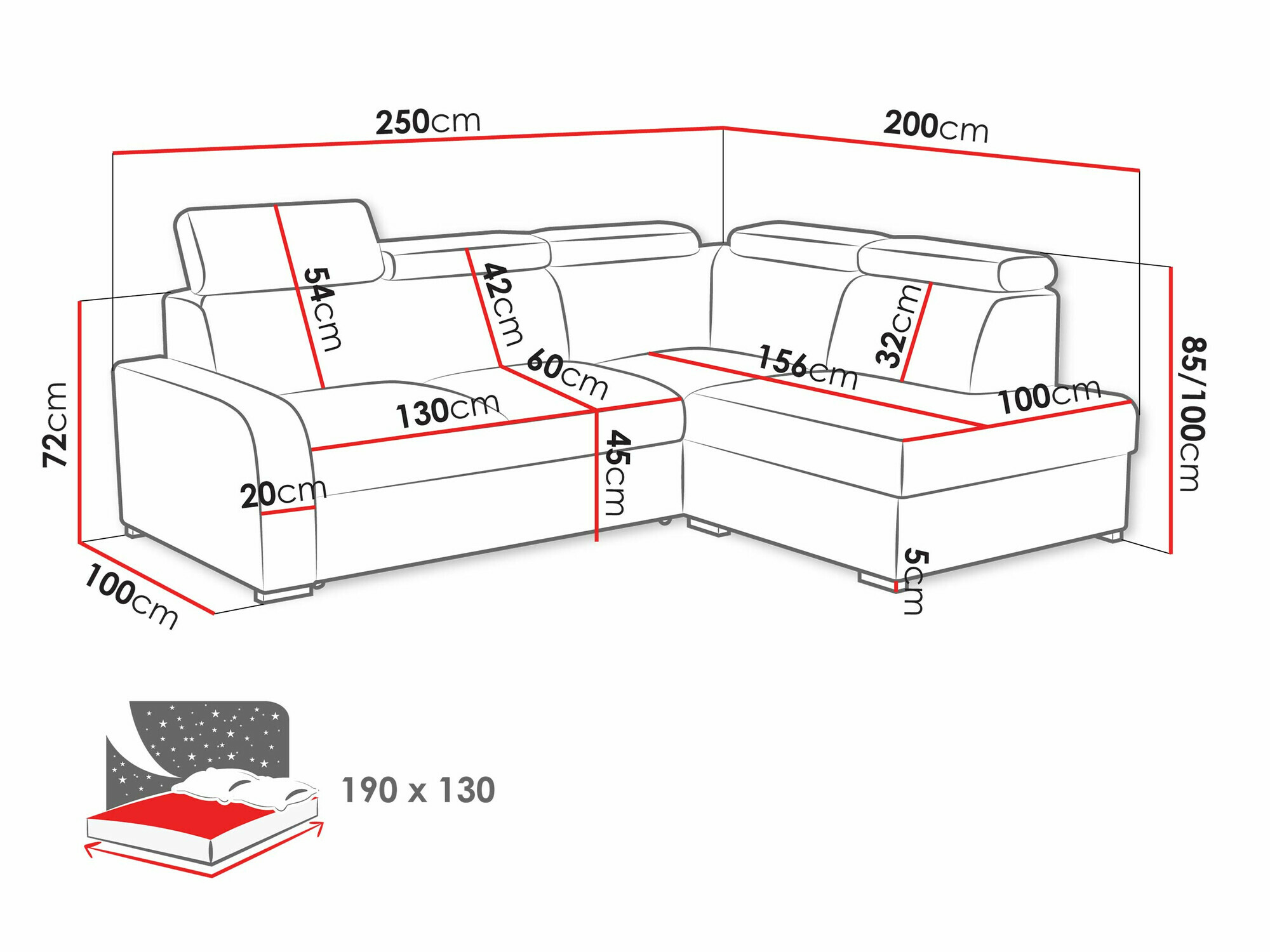 Hjørnesofa Ovos II (Crown 18)