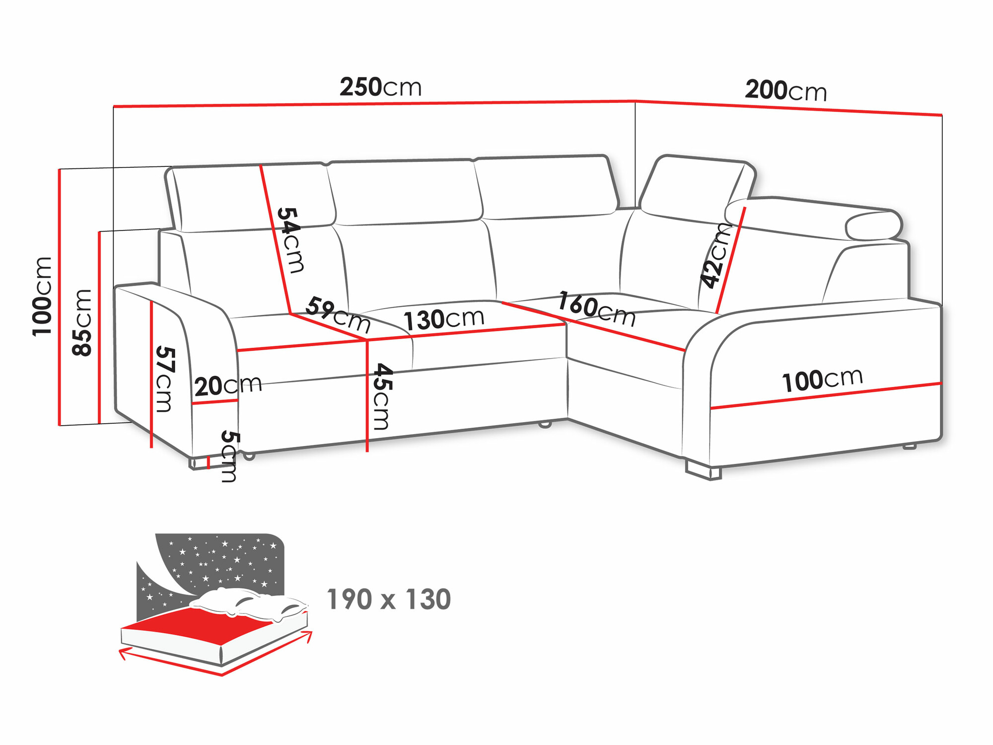 Hjørnesofa Ovos III (Crown 16)