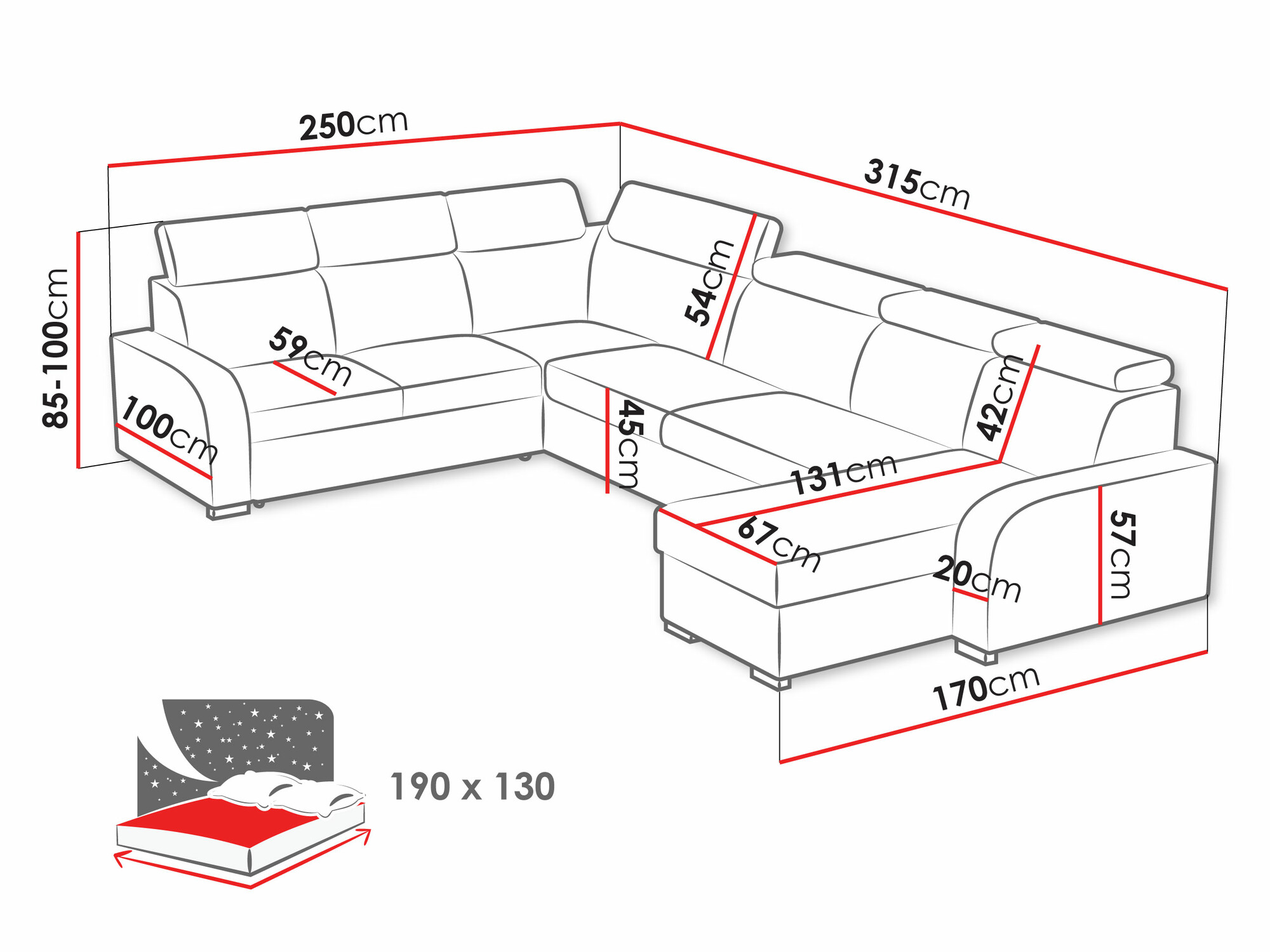 Hjørnesofa Ovos IV (Crown 16)