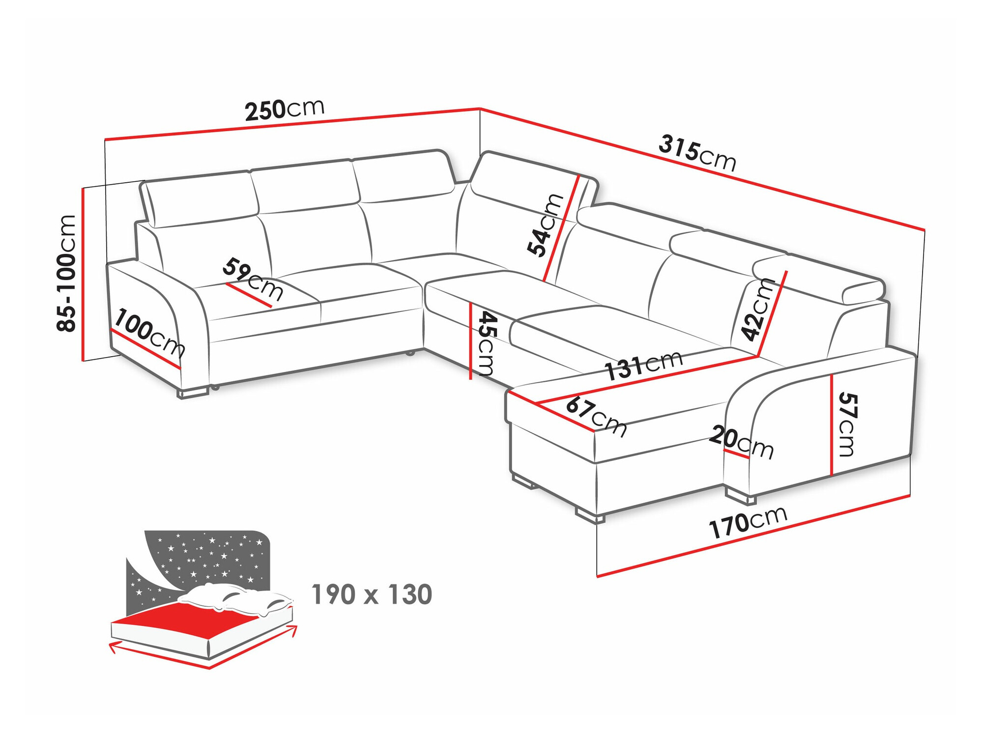 Hjørnesofa Ovos IV (Crown 4)