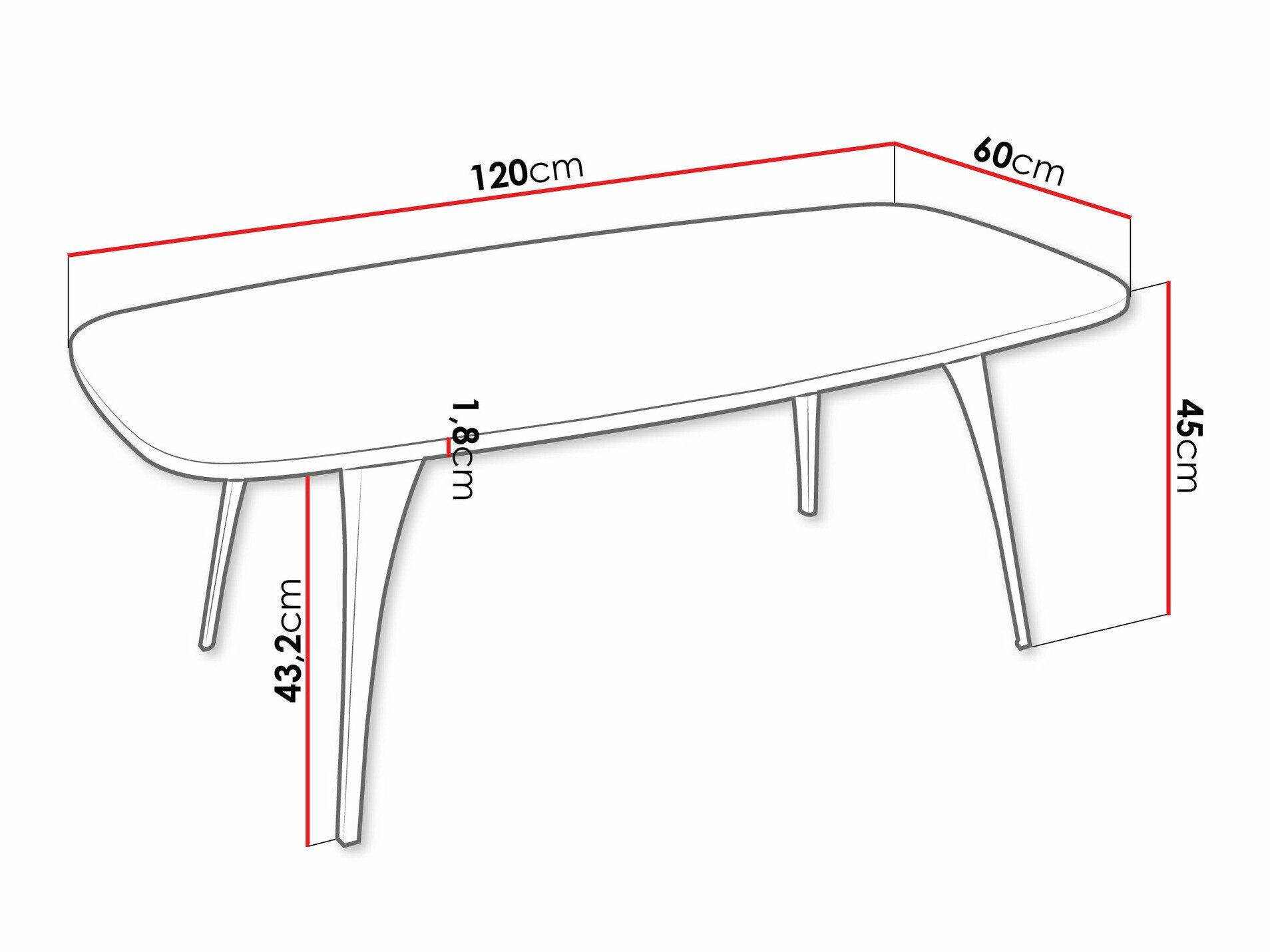 Sofabord Oswego 125 (Hvid)