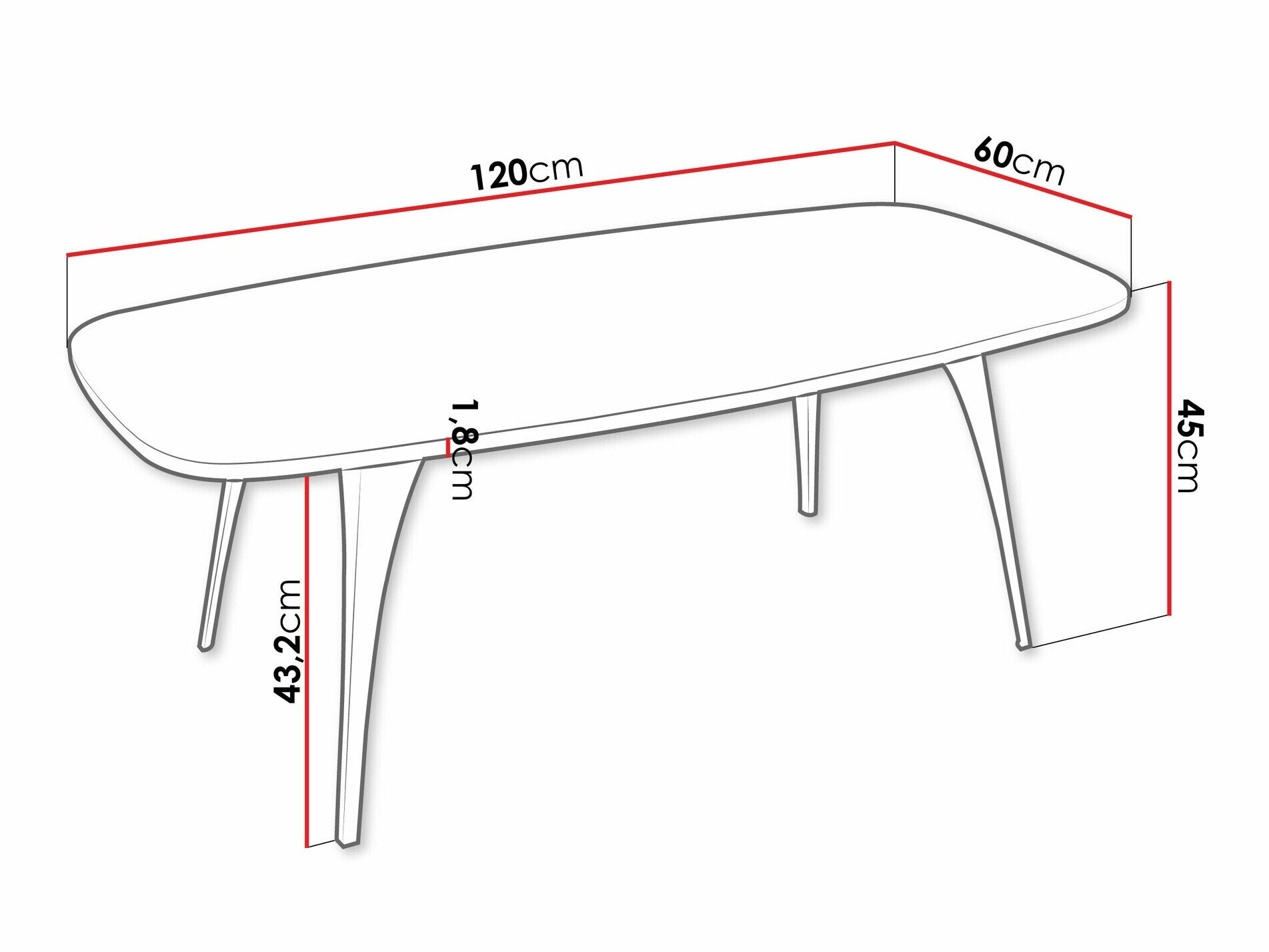 Sofabord Oswego 125 (Sort)