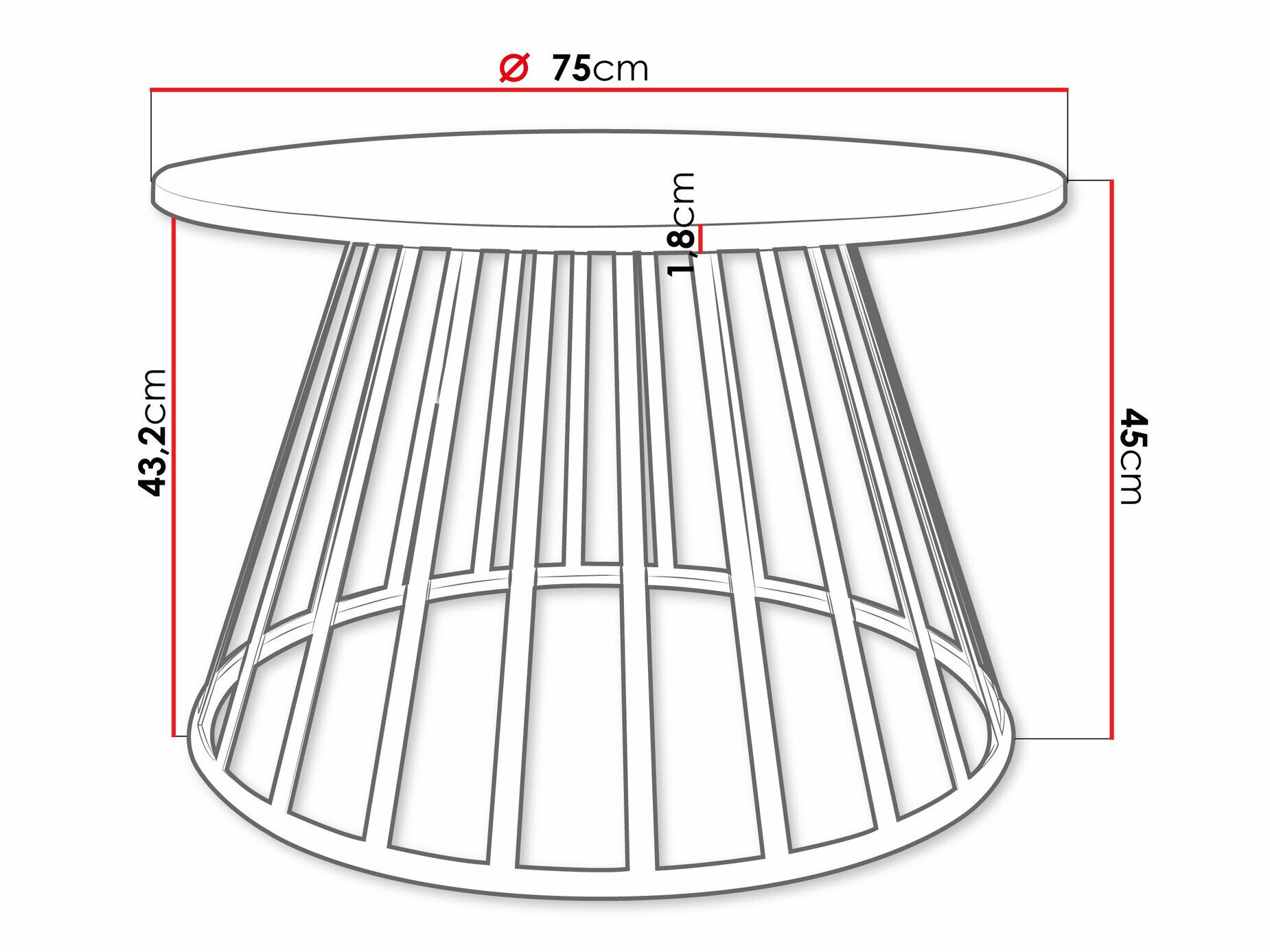 Sofabord Oswego 129 (Sort)