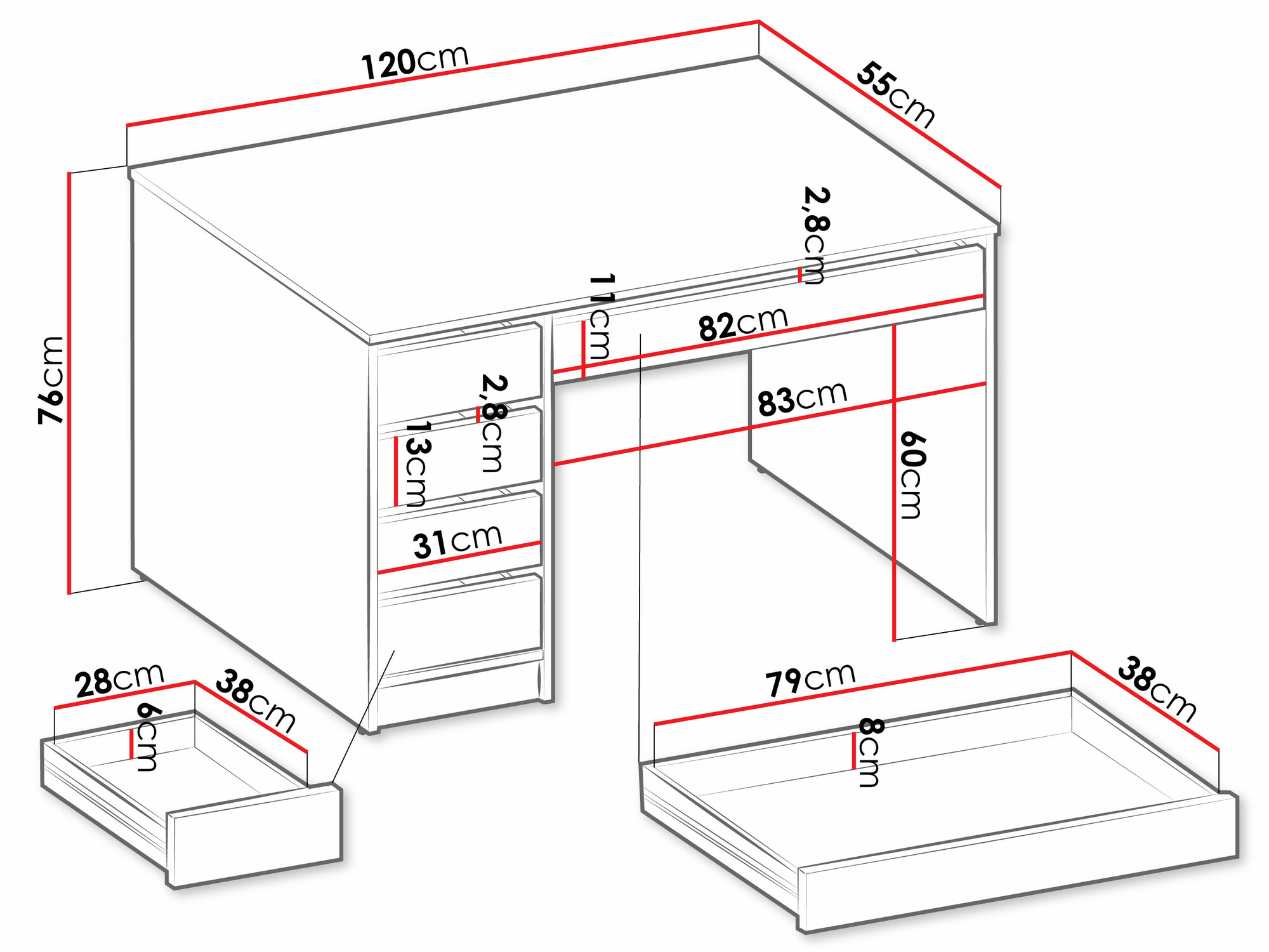 Skrivebord Comfivo Terros I (Beige)