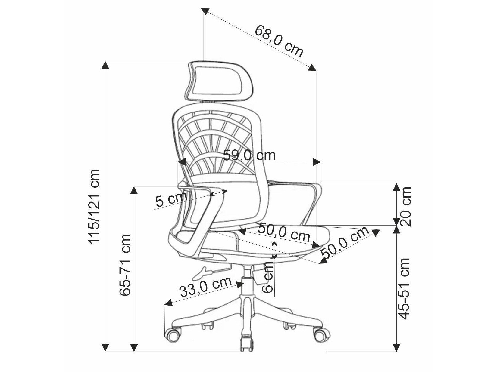 Kontorstol Houston 1835 (Grå)