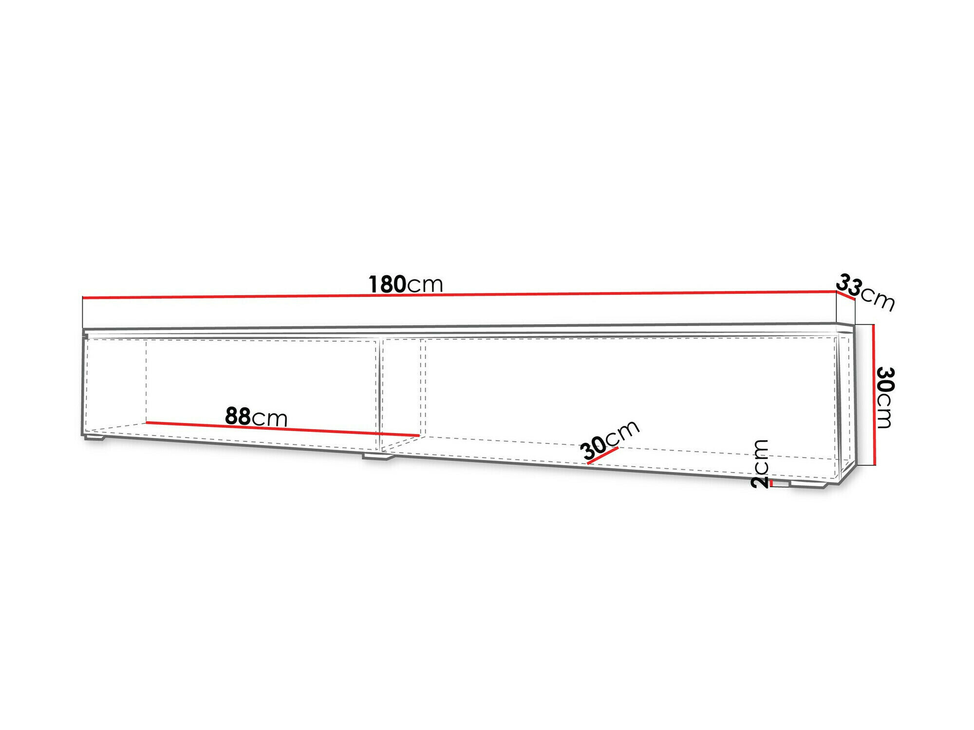 TV-bord Sarasota 166 (Grafit + Sort)