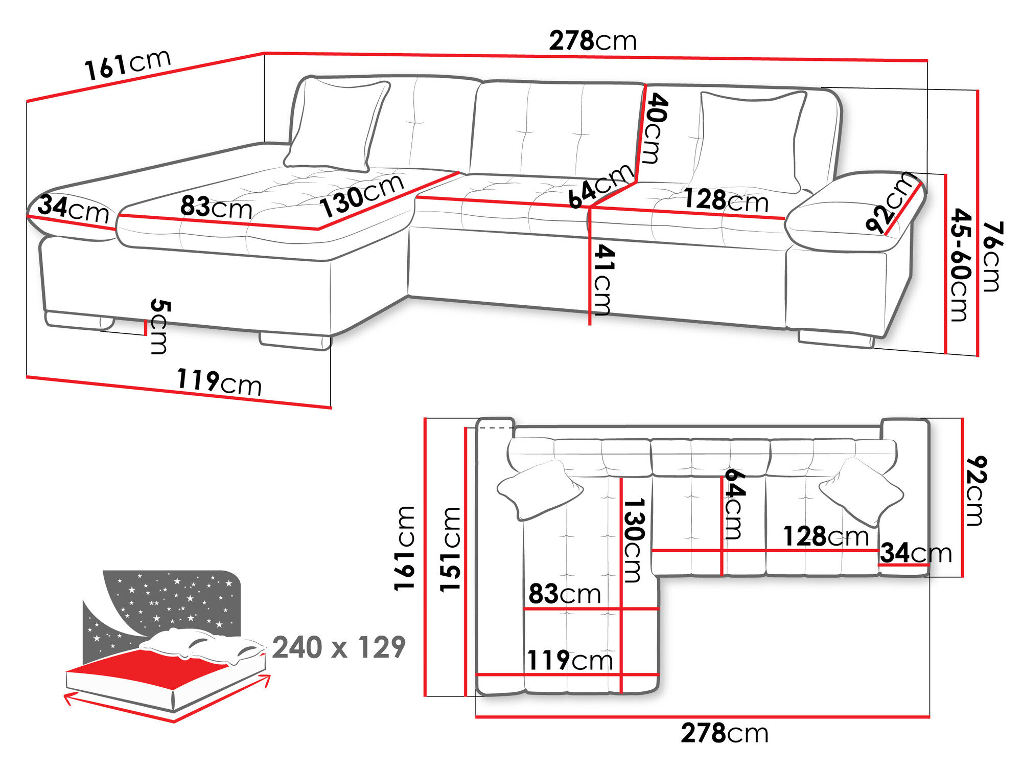 Hjørnesofa Comfivo 152 (Rico 12)
